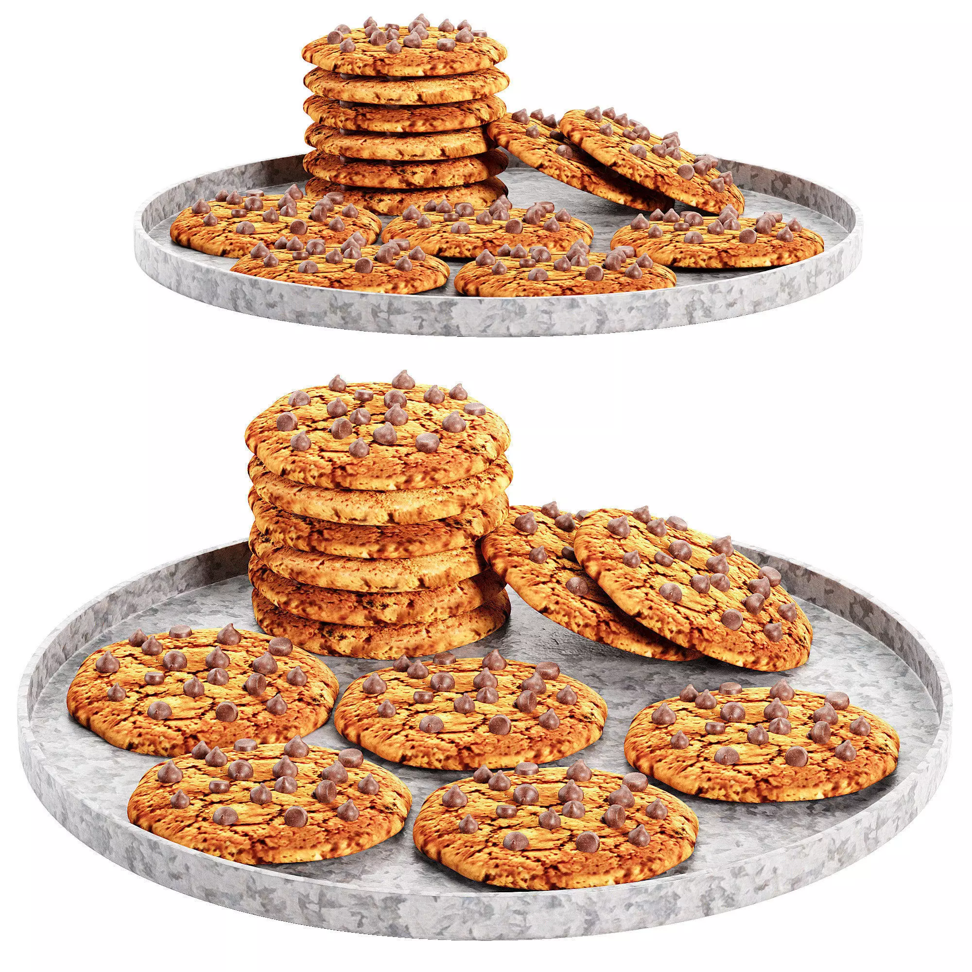 Cute Chocolate Chip Cookie 3D model_1