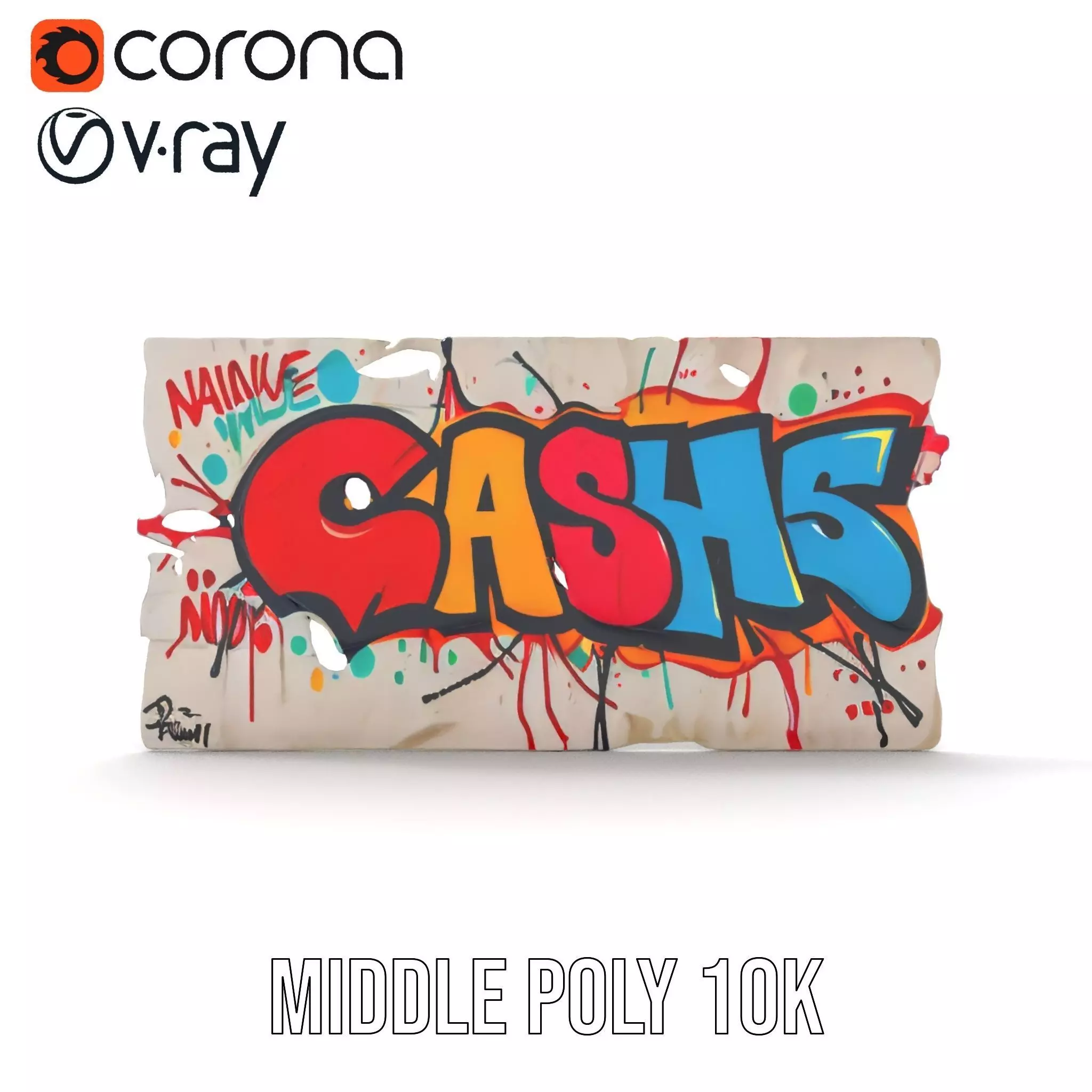 Vibrant Graffiti Wall model pack Low-poly 3D model_22