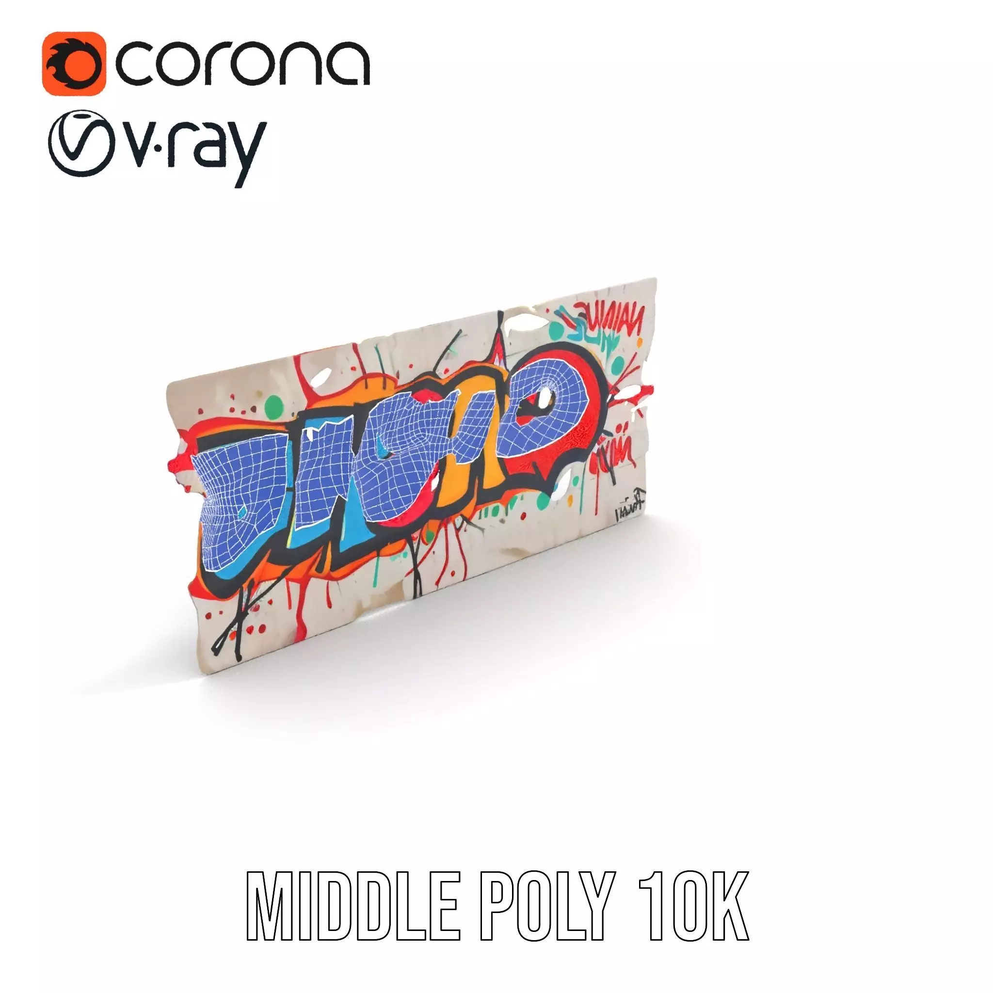 Vibrant Graffiti Wall model pack Low-poly 3D model_19