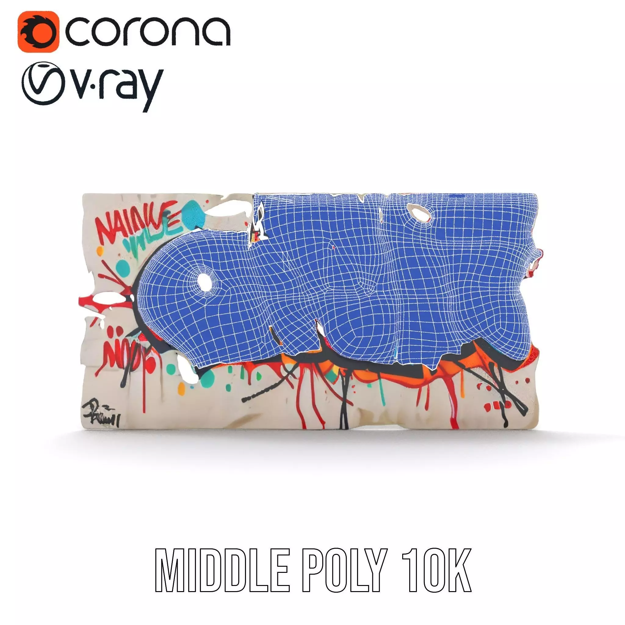 Vibrant Graffiti Wall model pack Low-poly 3D model_31