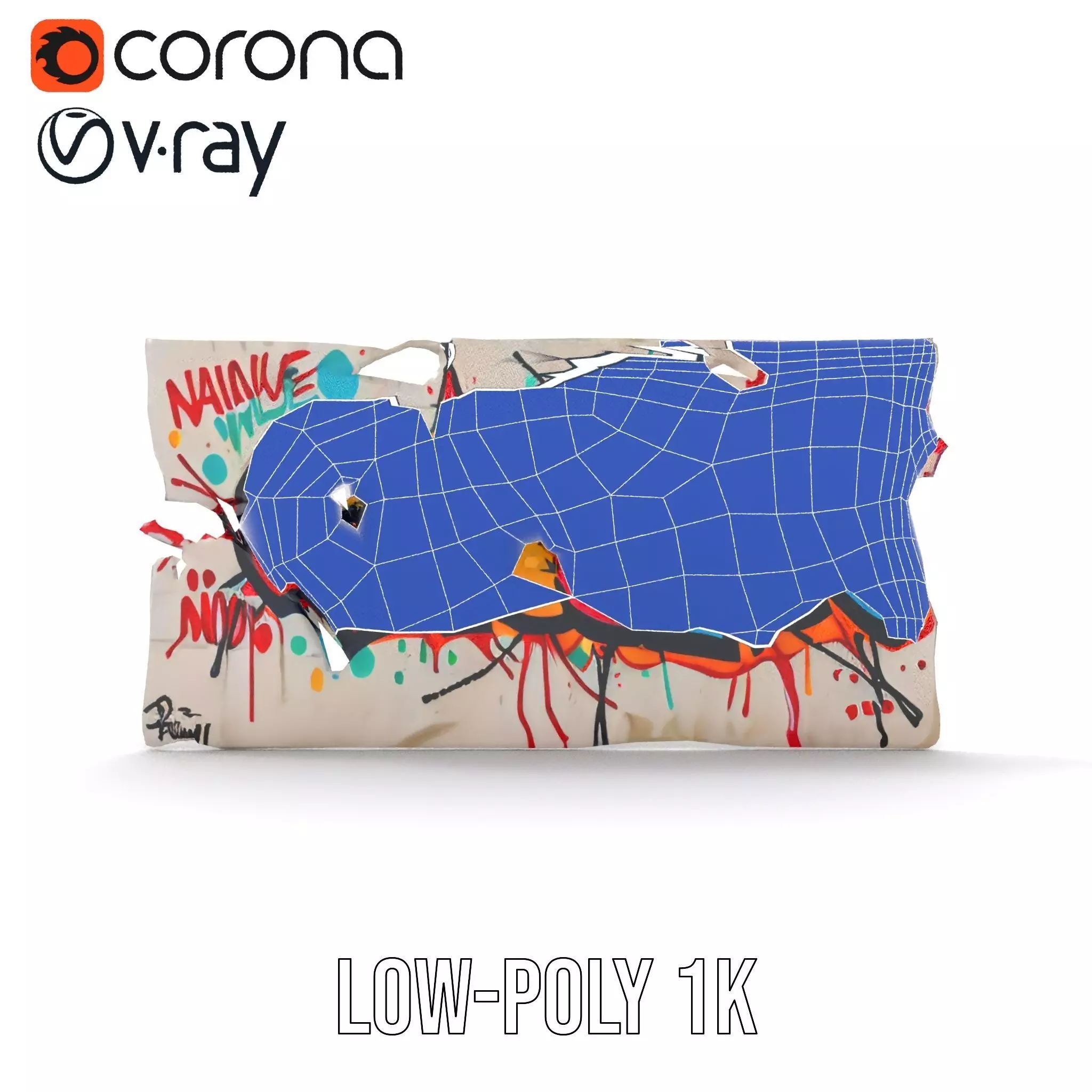 Vibrant Graffiti Wall model pack Low-poly 3D model_17