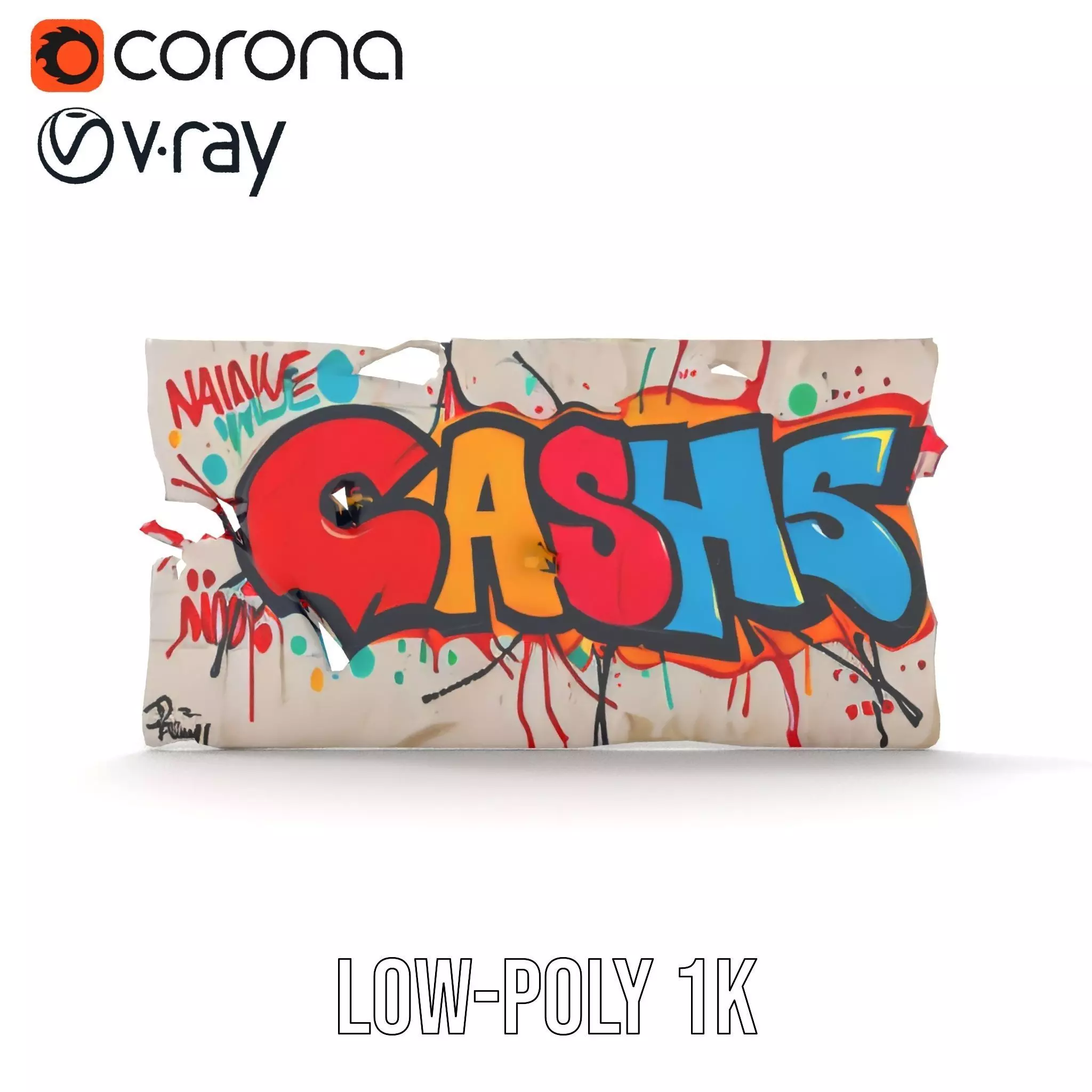 Vibrant Graffiti Wall model pack Low-poly 3D model_26