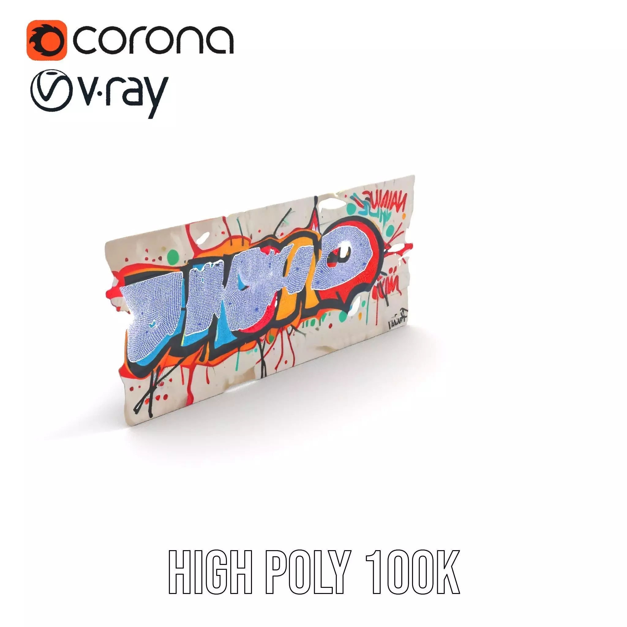 Vibrant Graffiti Wall model pack Low-poly 3D model_35