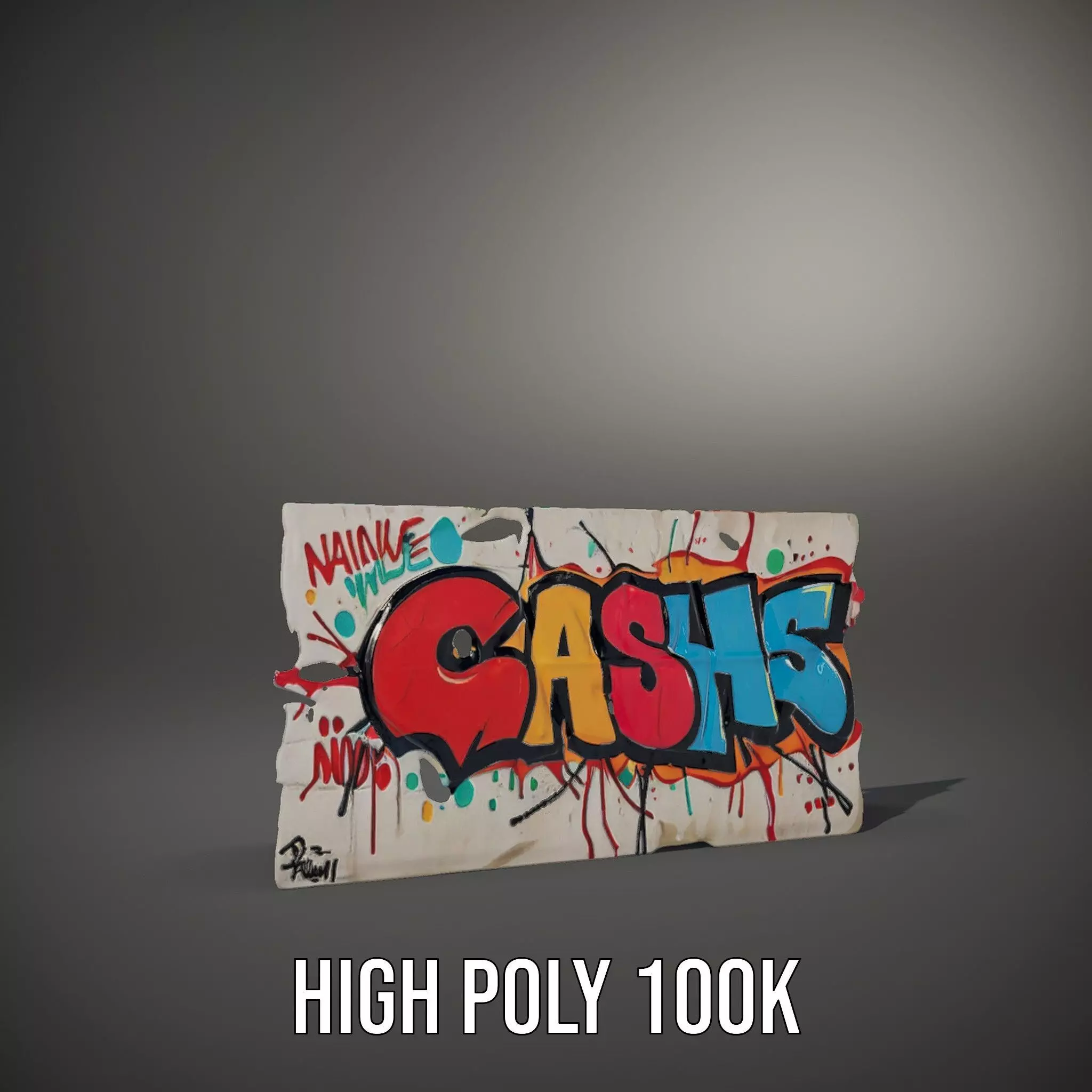 Vibrant Graffiti Wall model pack Low-poly 3D model_9