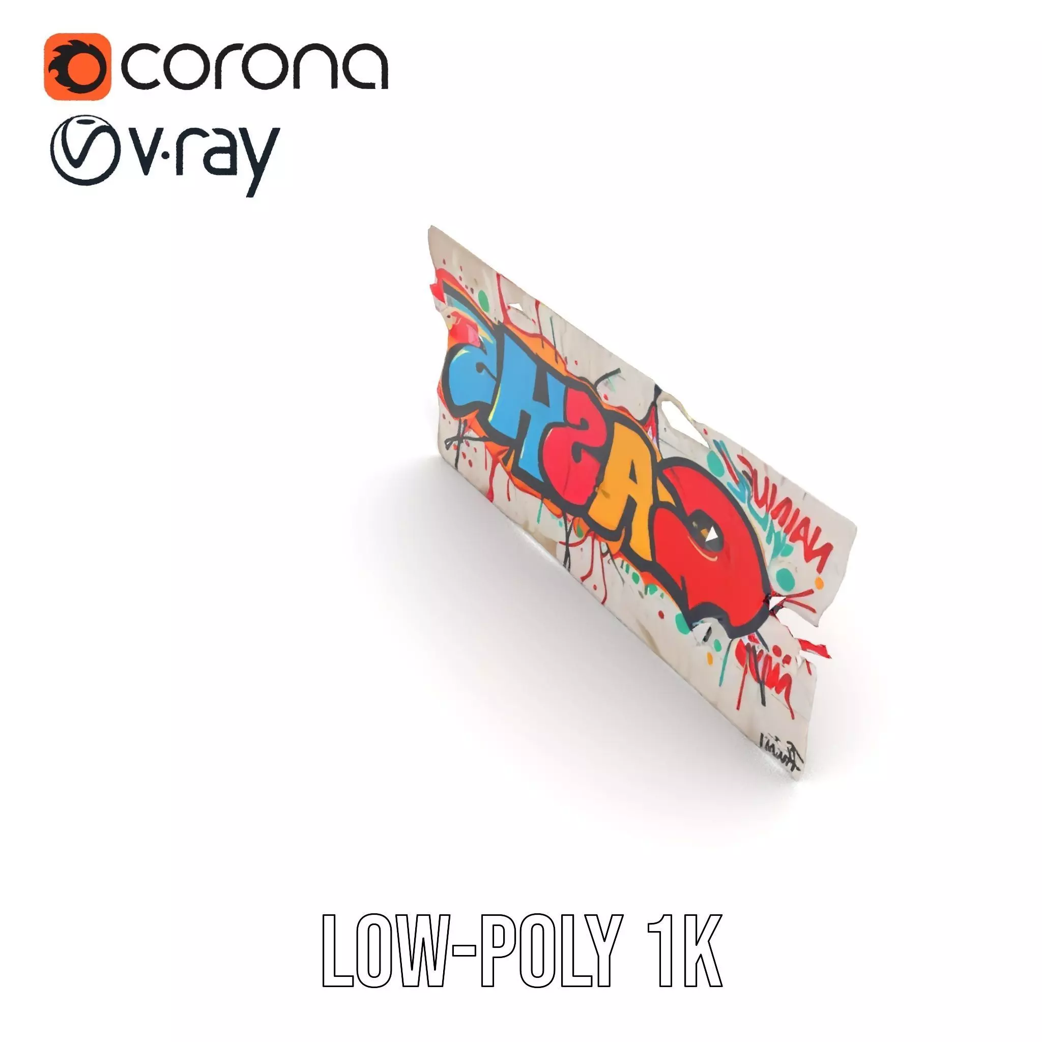Vibrant Graffiti Wall model pack Low-poly 3D model_8