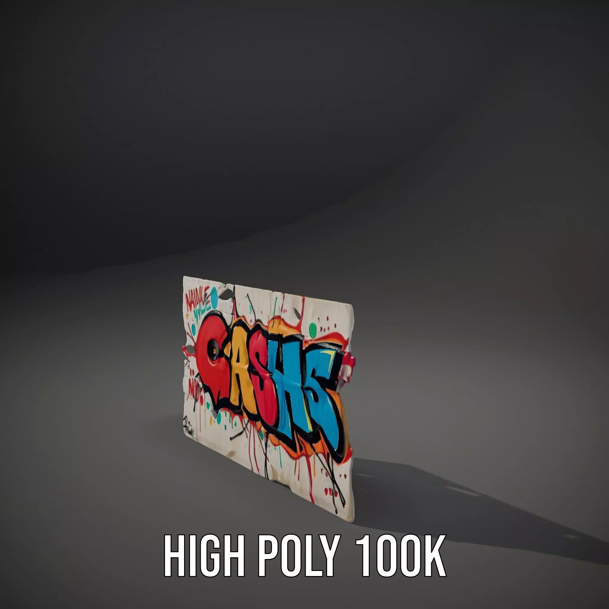 Vibrant Graffiti Wall model pack Low-poly 3D model_11
