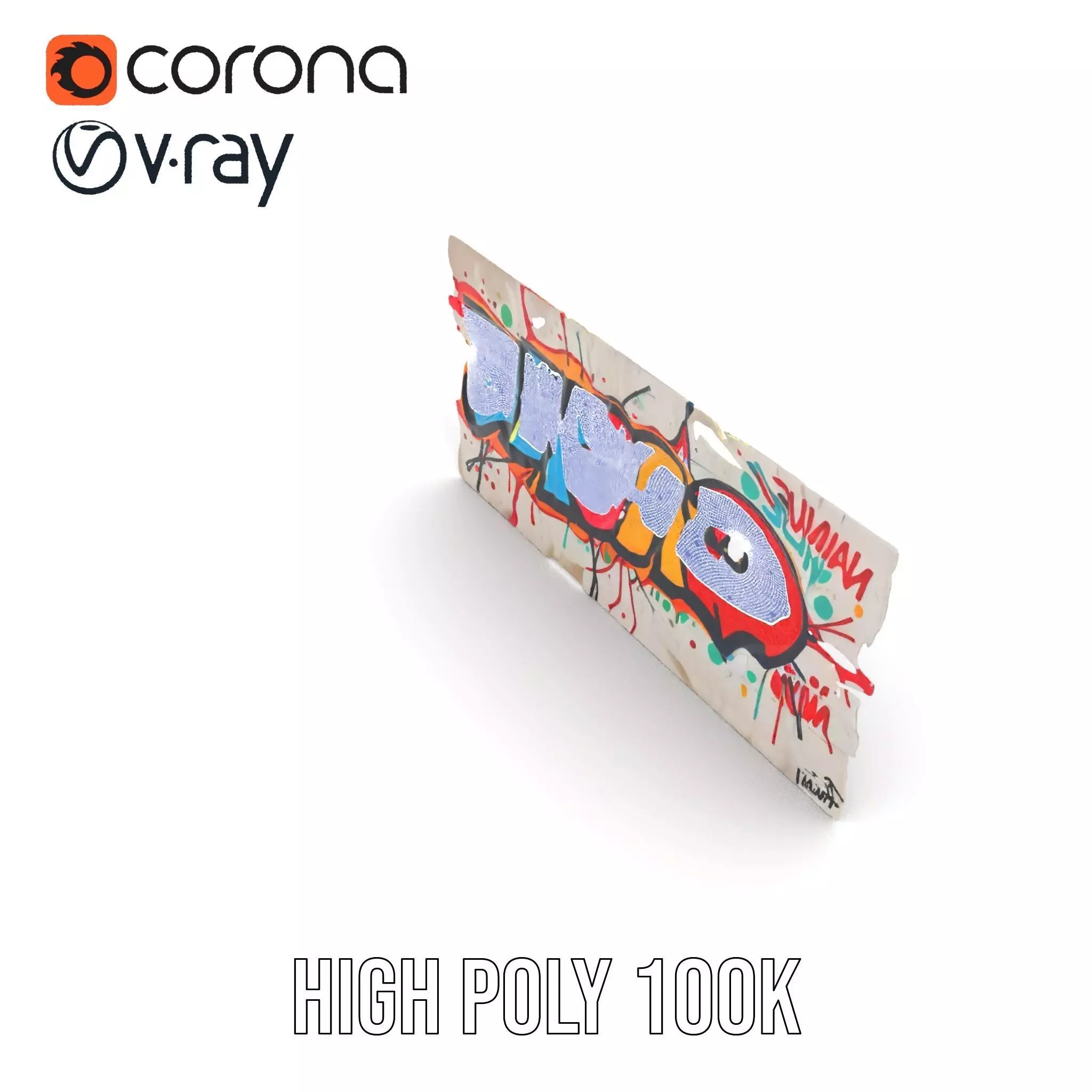 Vibrant Graffiti Wall model pack Low-poly 3D model_27