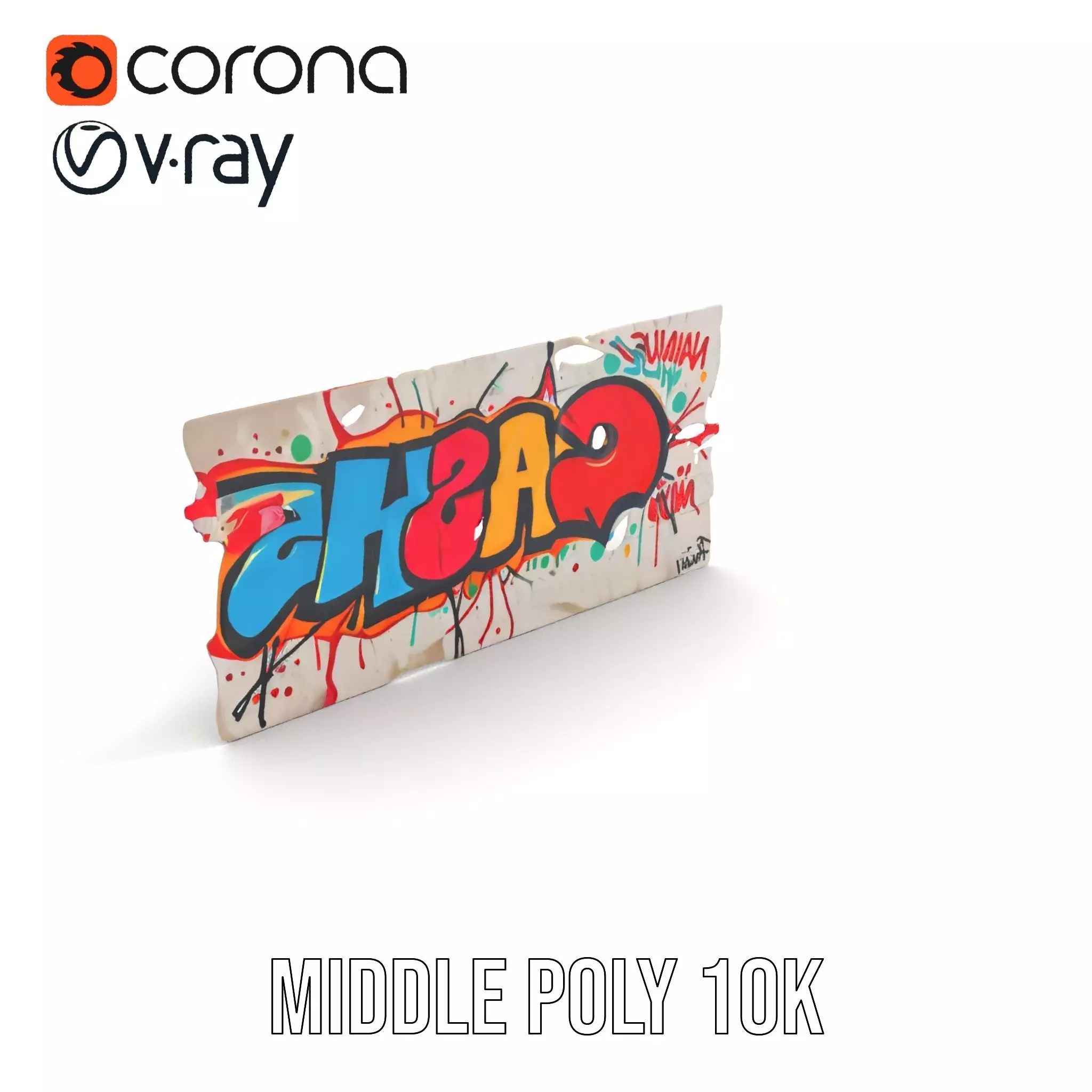 Vibrant Graffiti Wall model pack Low-poly 3D model_14