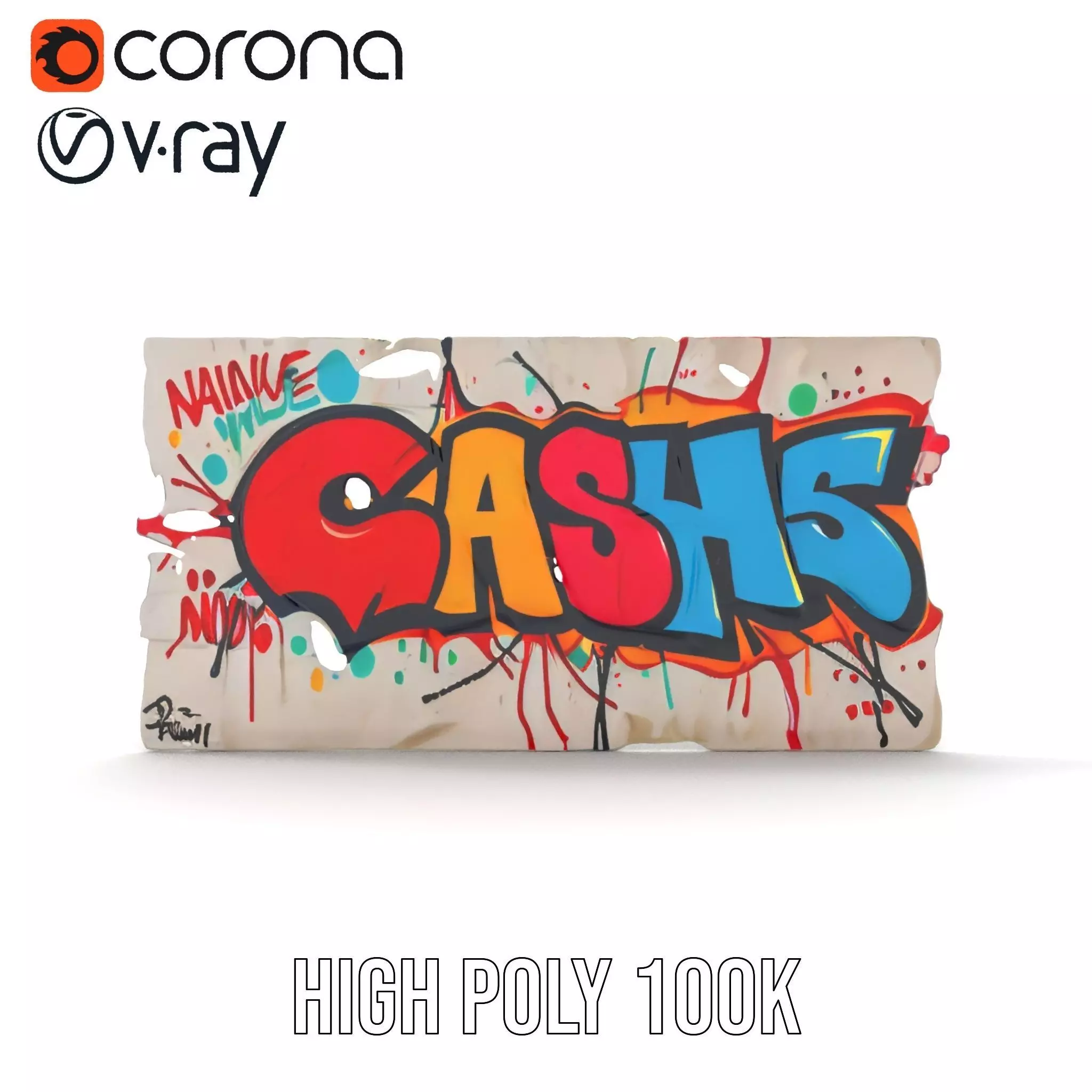 Vibrant Graffiti Wall model pack Low-poly 3D model_21