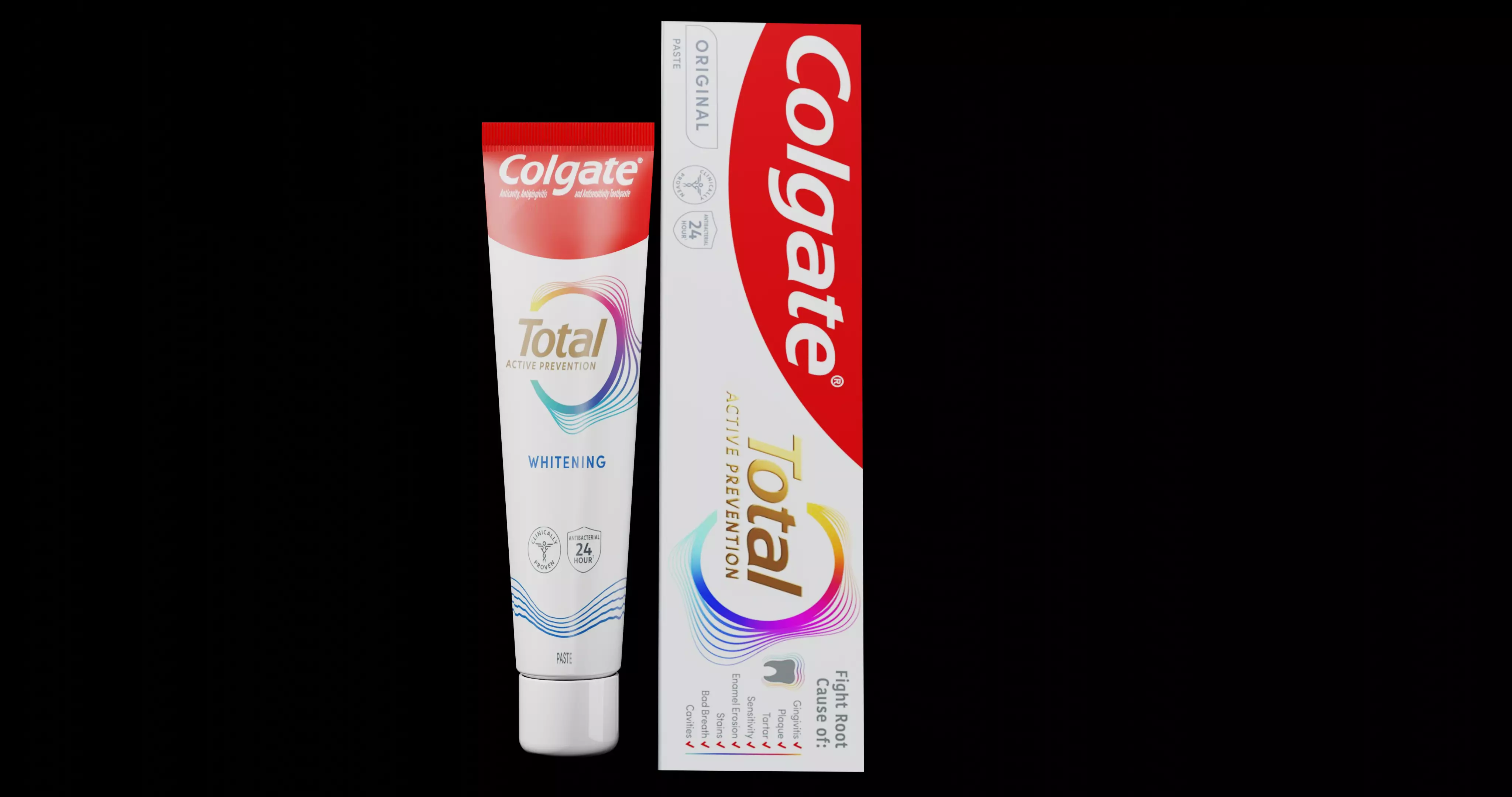 3D Colgate Toothpaste Box Tube and Toothbrush Pack 3D model_2