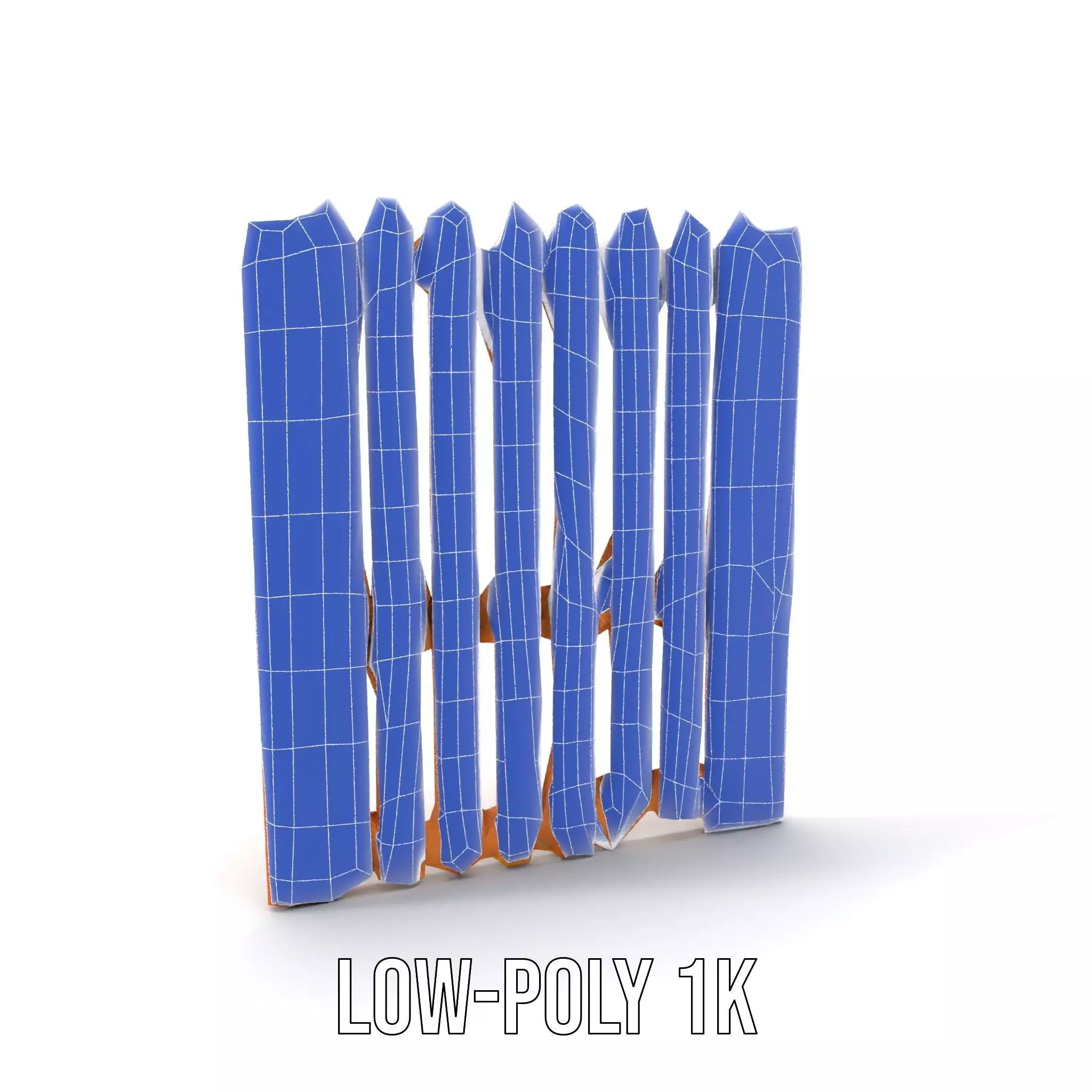 Classic Wooden Fence model pack Low-poly 3D model_15