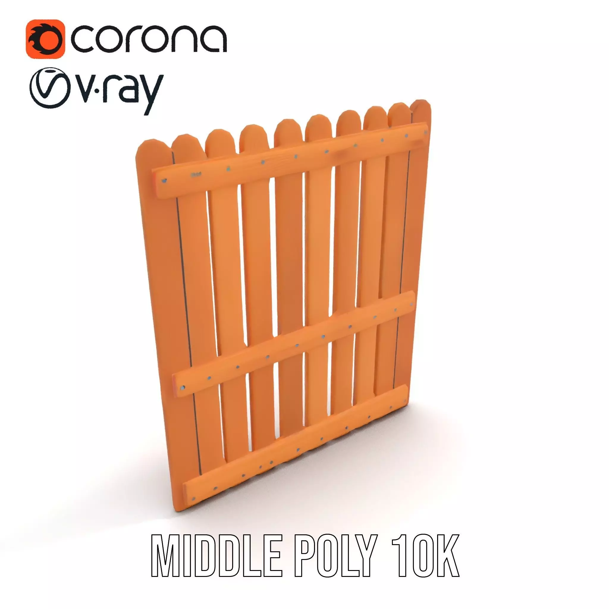 Classic Wooden Fence model pack Low-poly 3D model_6