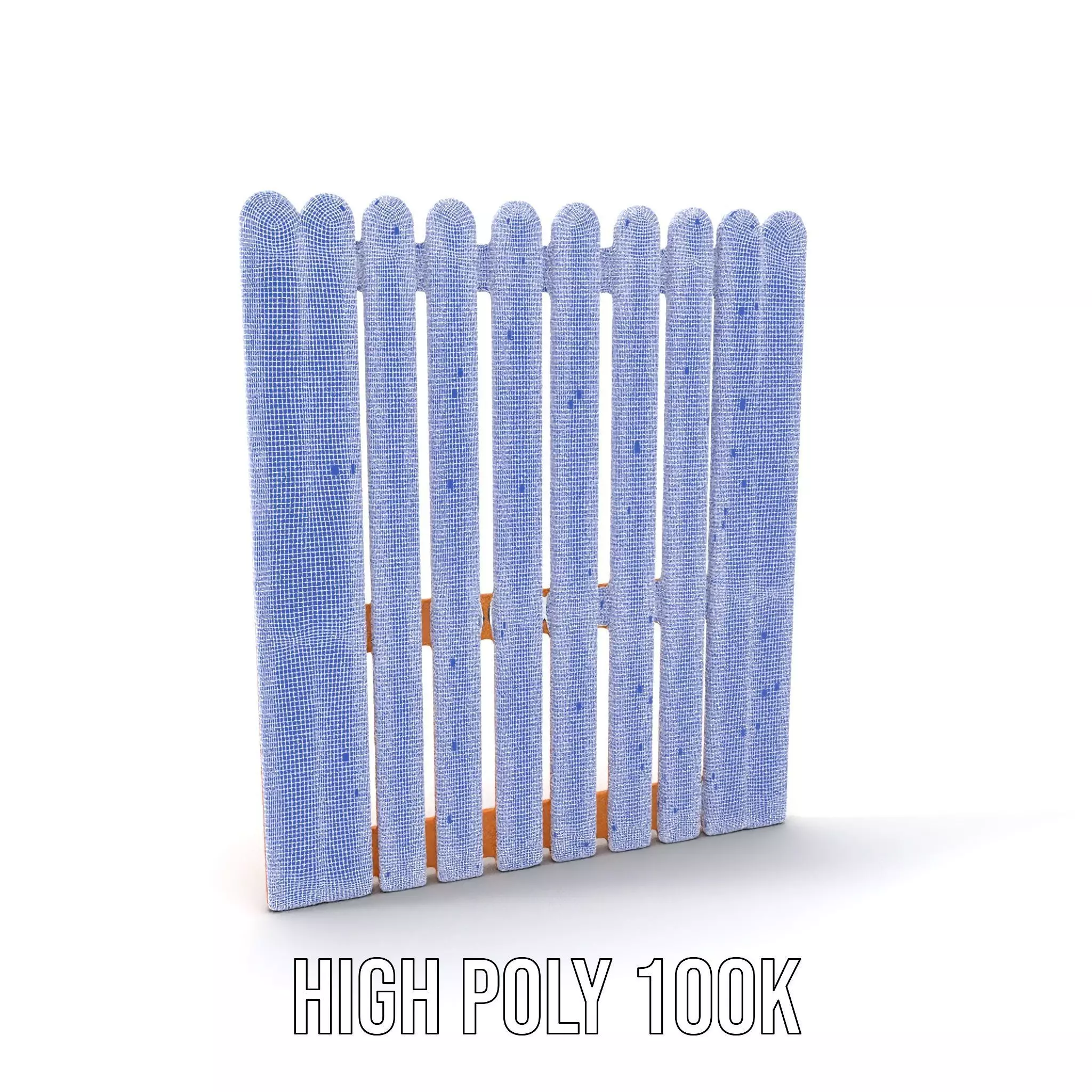 Classic Wooden Fence model pack Low-poly 3D model_5