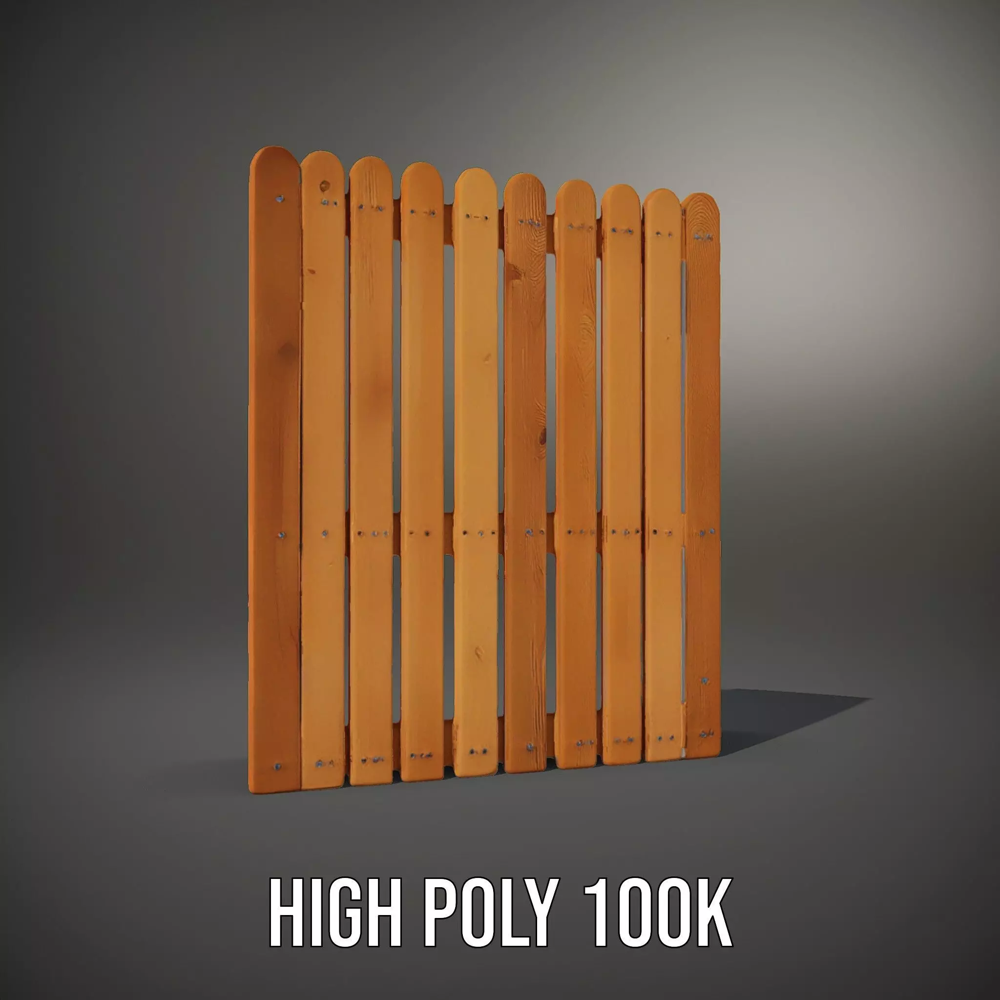 Classic Wooden Fence model pack Low-poly 3D model_9