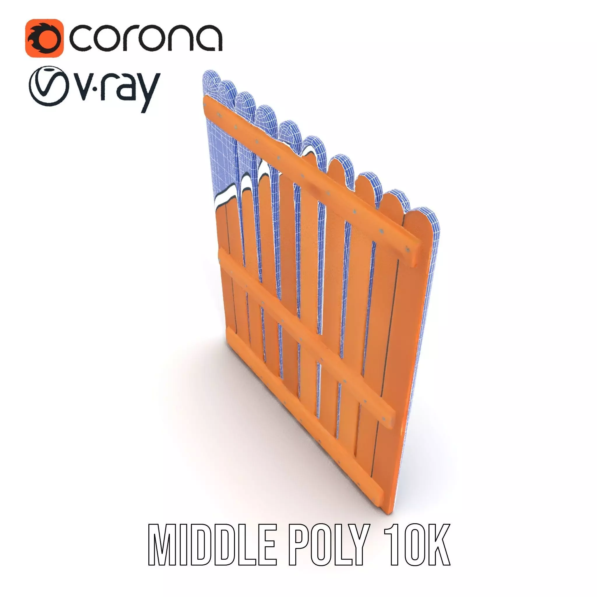 Classic Wooden Fence model pack Low-poly 3D model_31