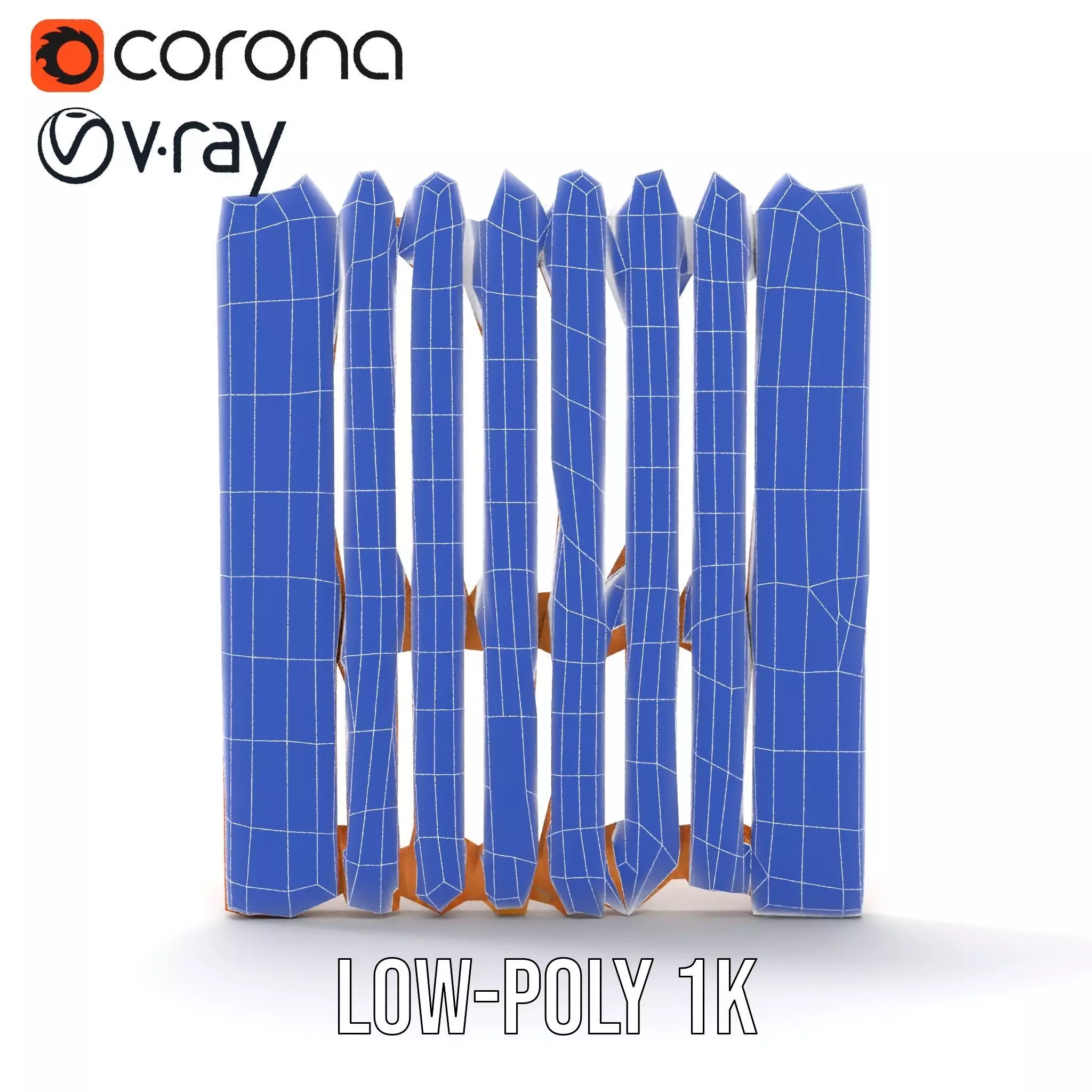 Classic Wooden Fence model pack Low-poly 3D model_21