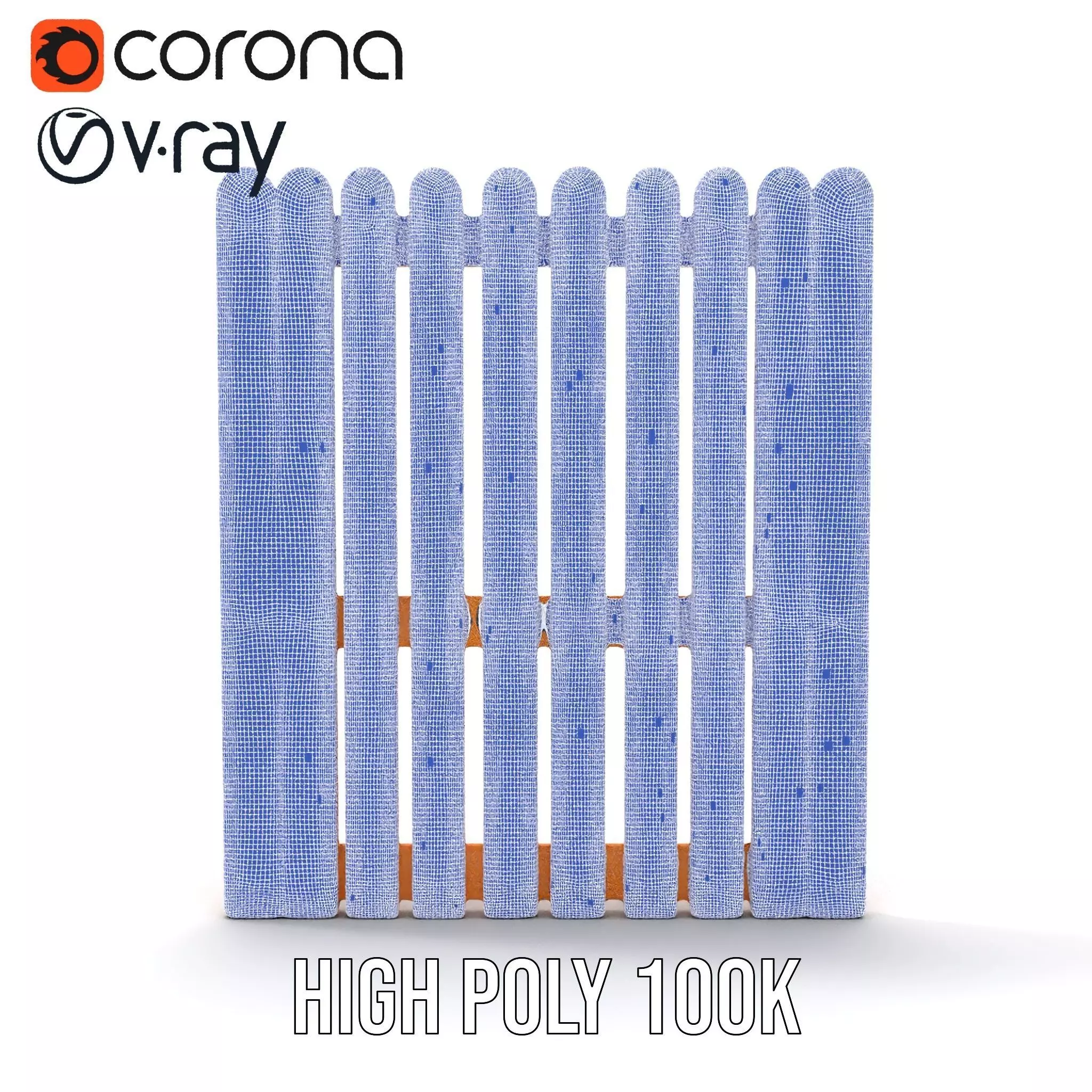 Classic Wooden Fence model pack Low-poly 3D model_27