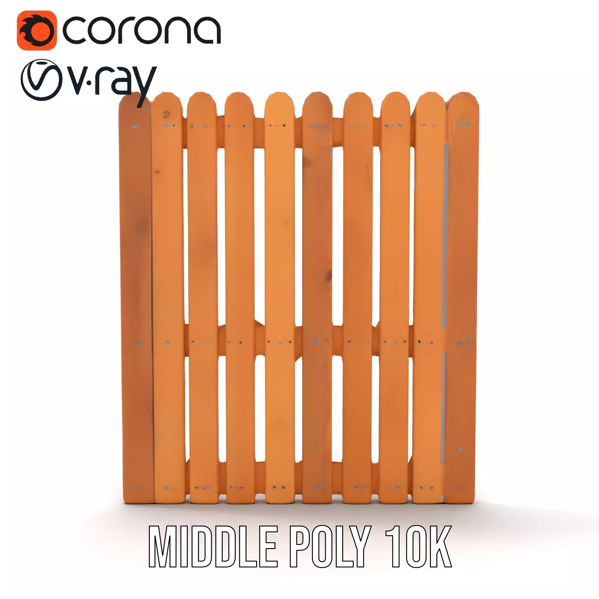 Classic Wooden Fence model pack Low-poly 3D model_20