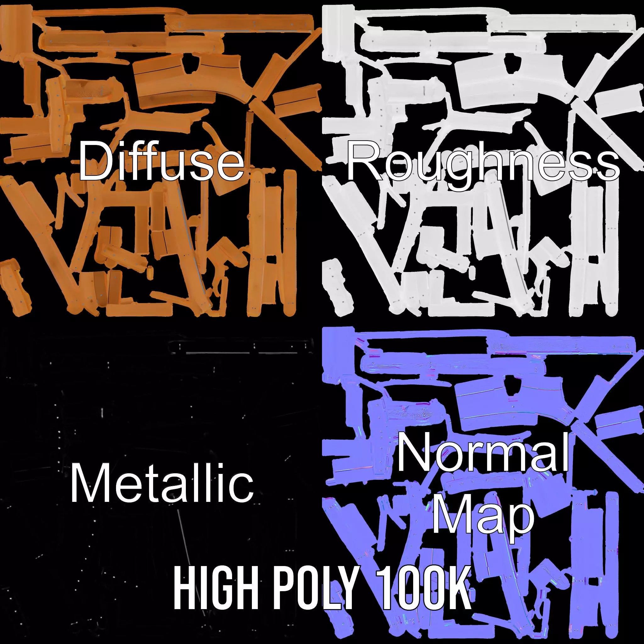 Classic Wooden Fence model pack Low-poly 3D model_4