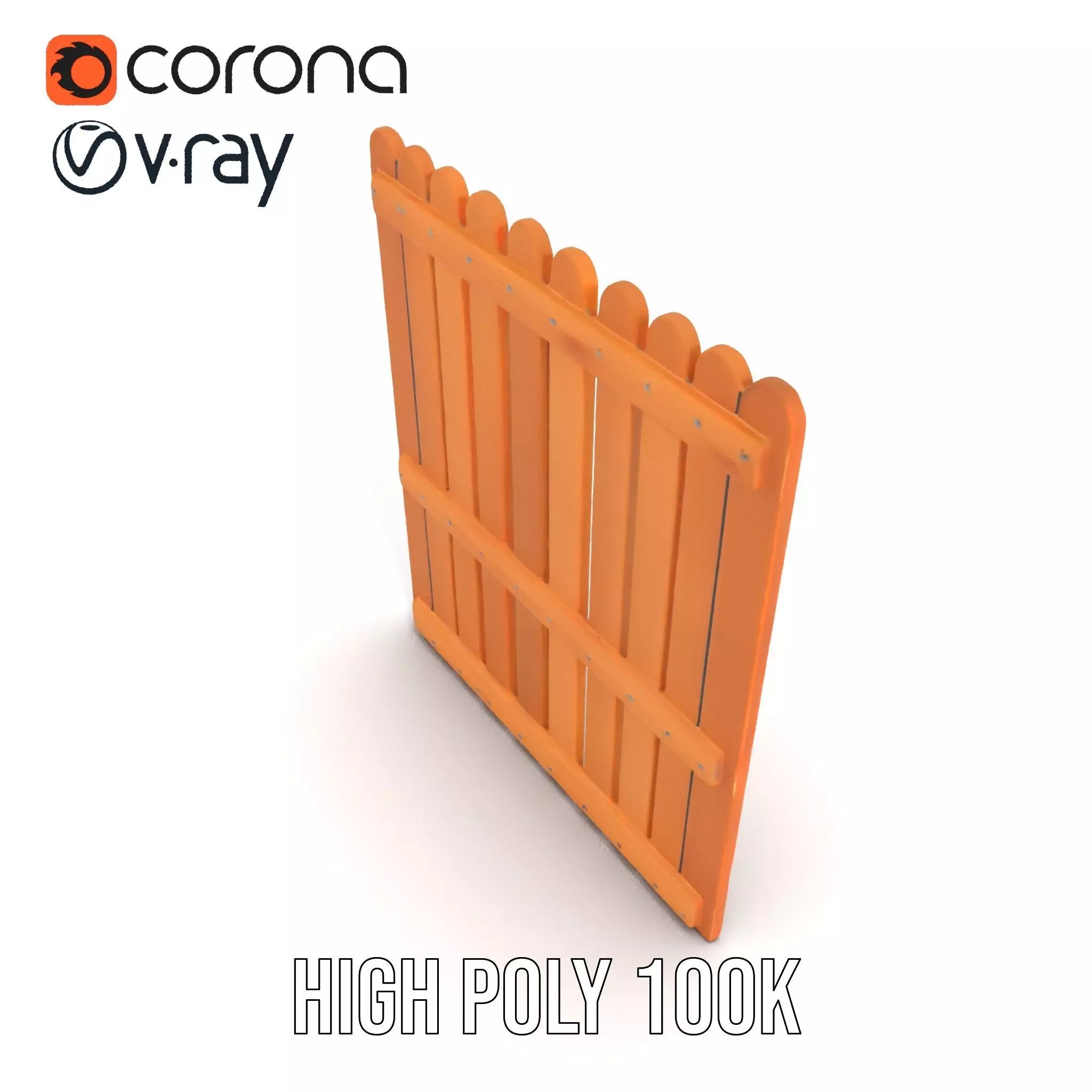 Classic Wooden Fence model pack Low-poly 3D model_19