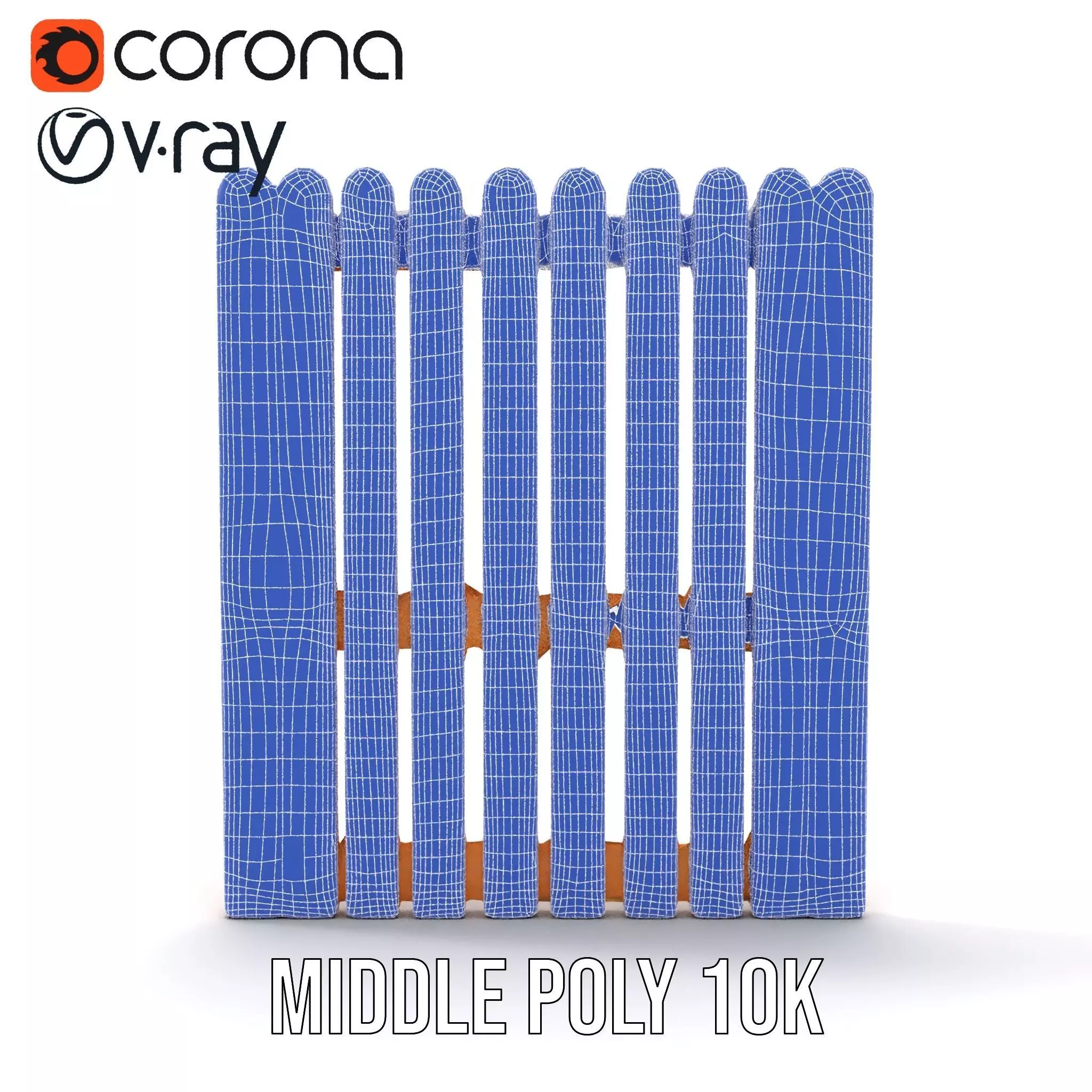 Classic Wooden Fence model pack Low-poly 3D model_25