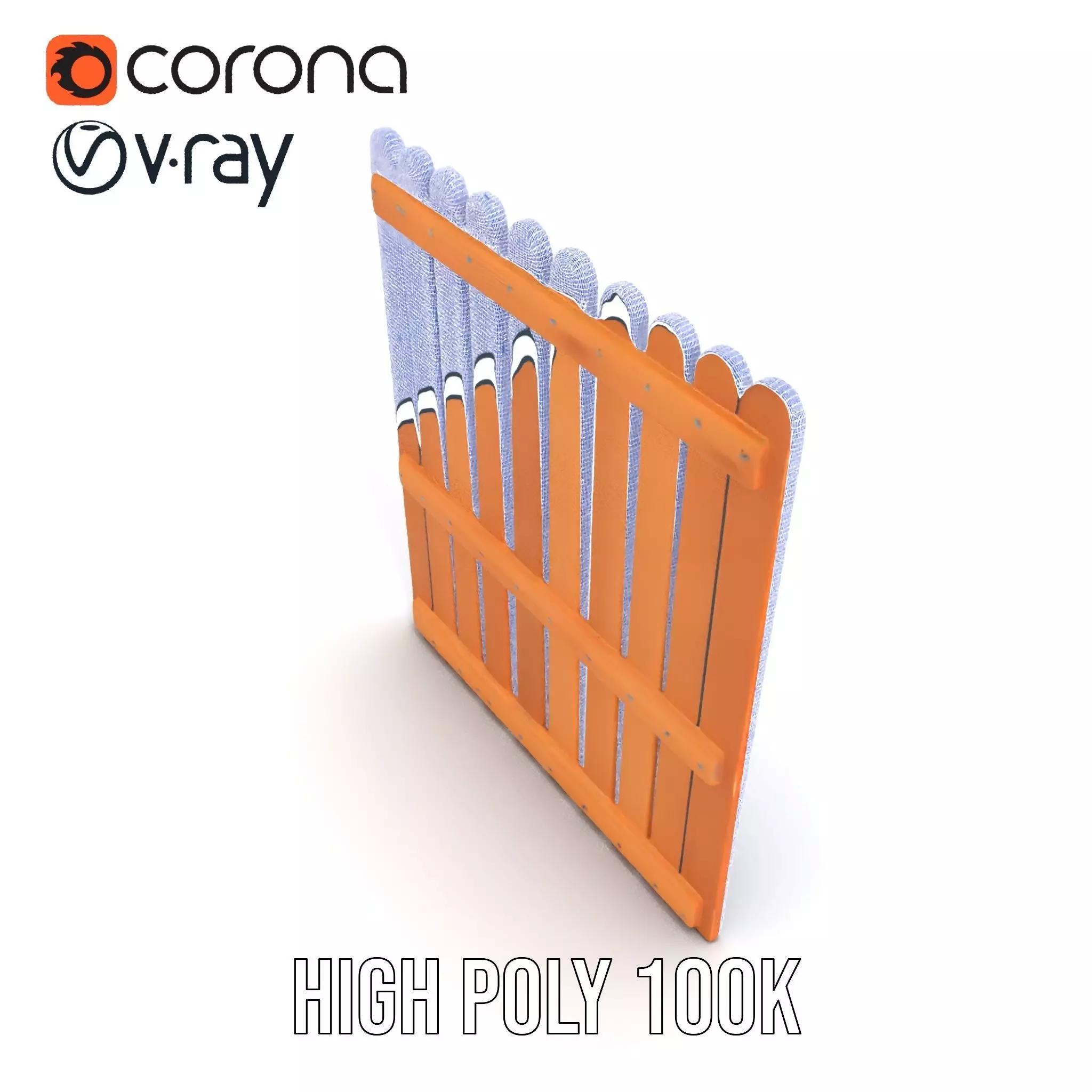 Classic Wooden Fence model pack Low-poly 3D model_35