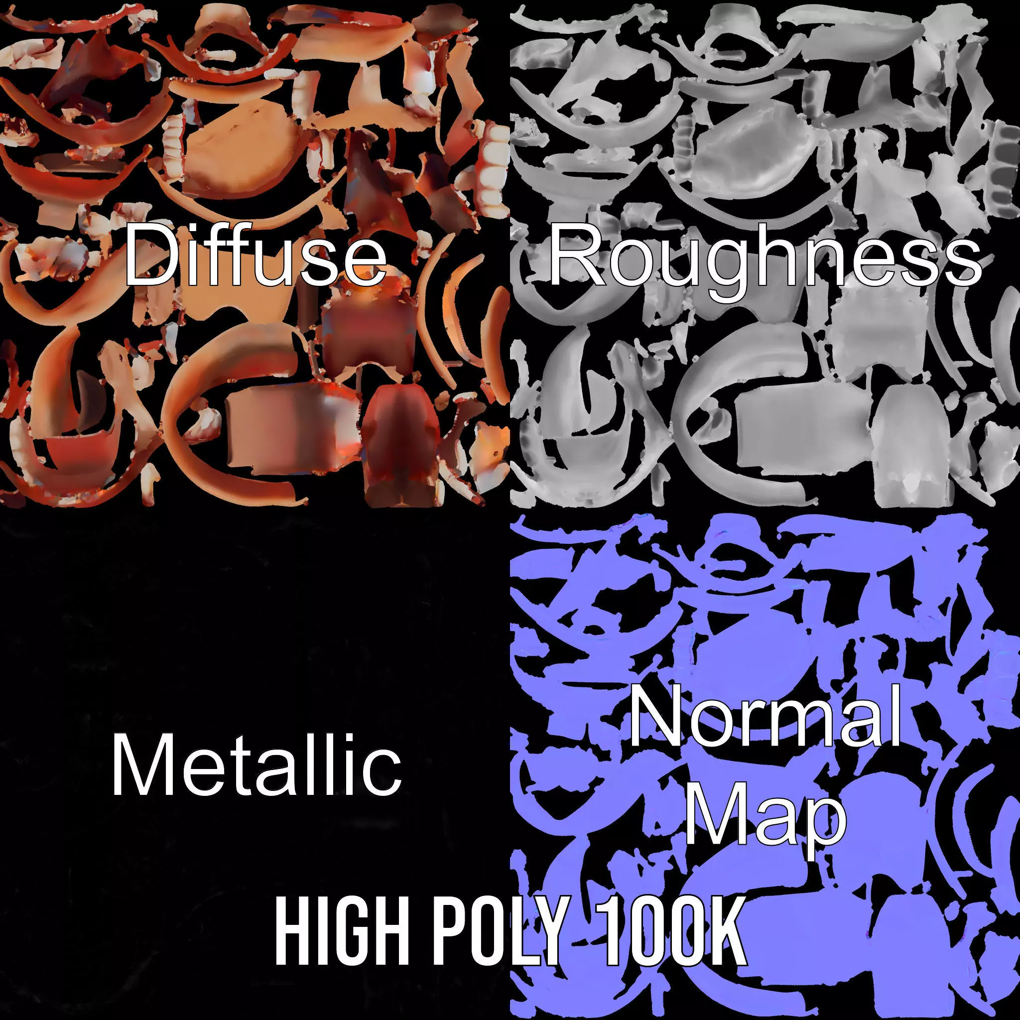 Realistic Open Mouth model pack Low-poly 3D model_4