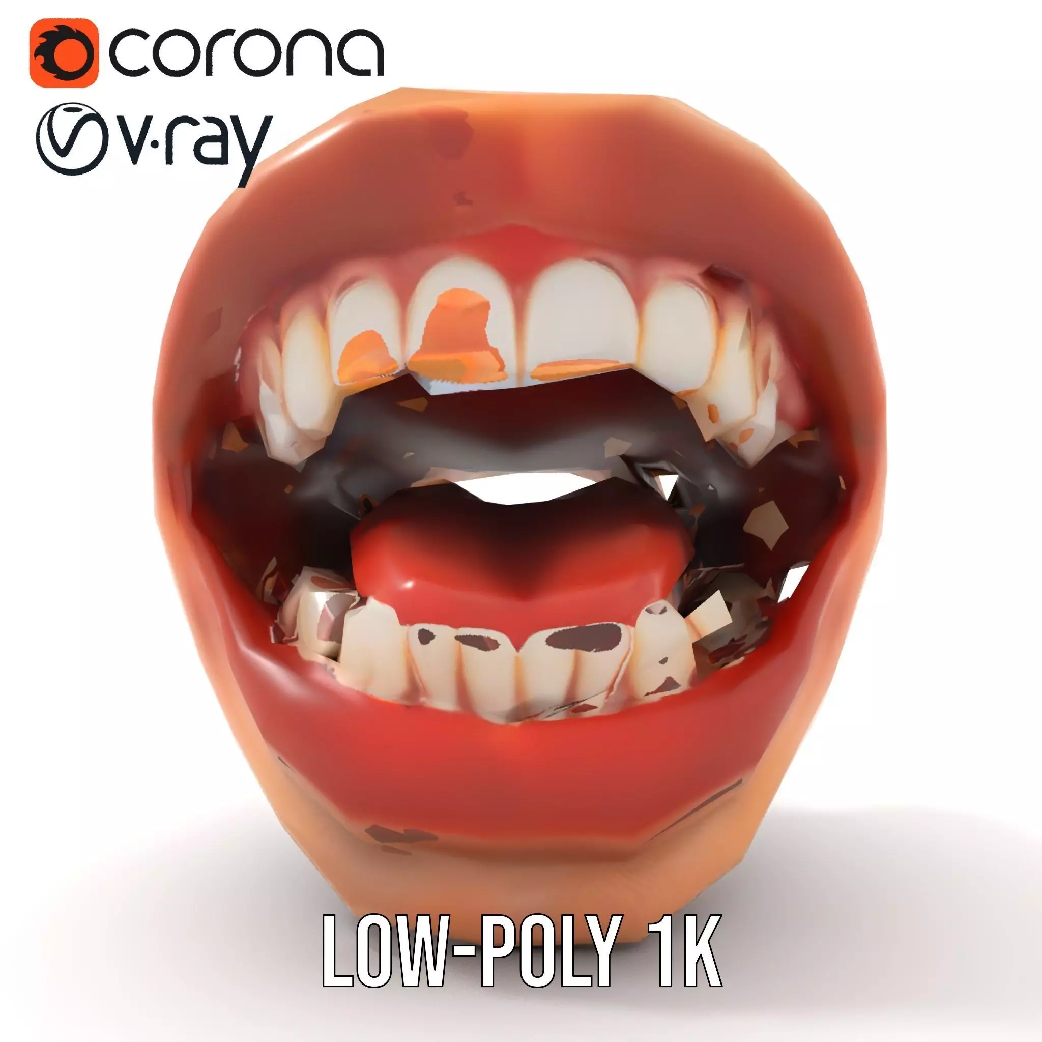 Realistic Open Mouth model pack Low-poly 3D model_20