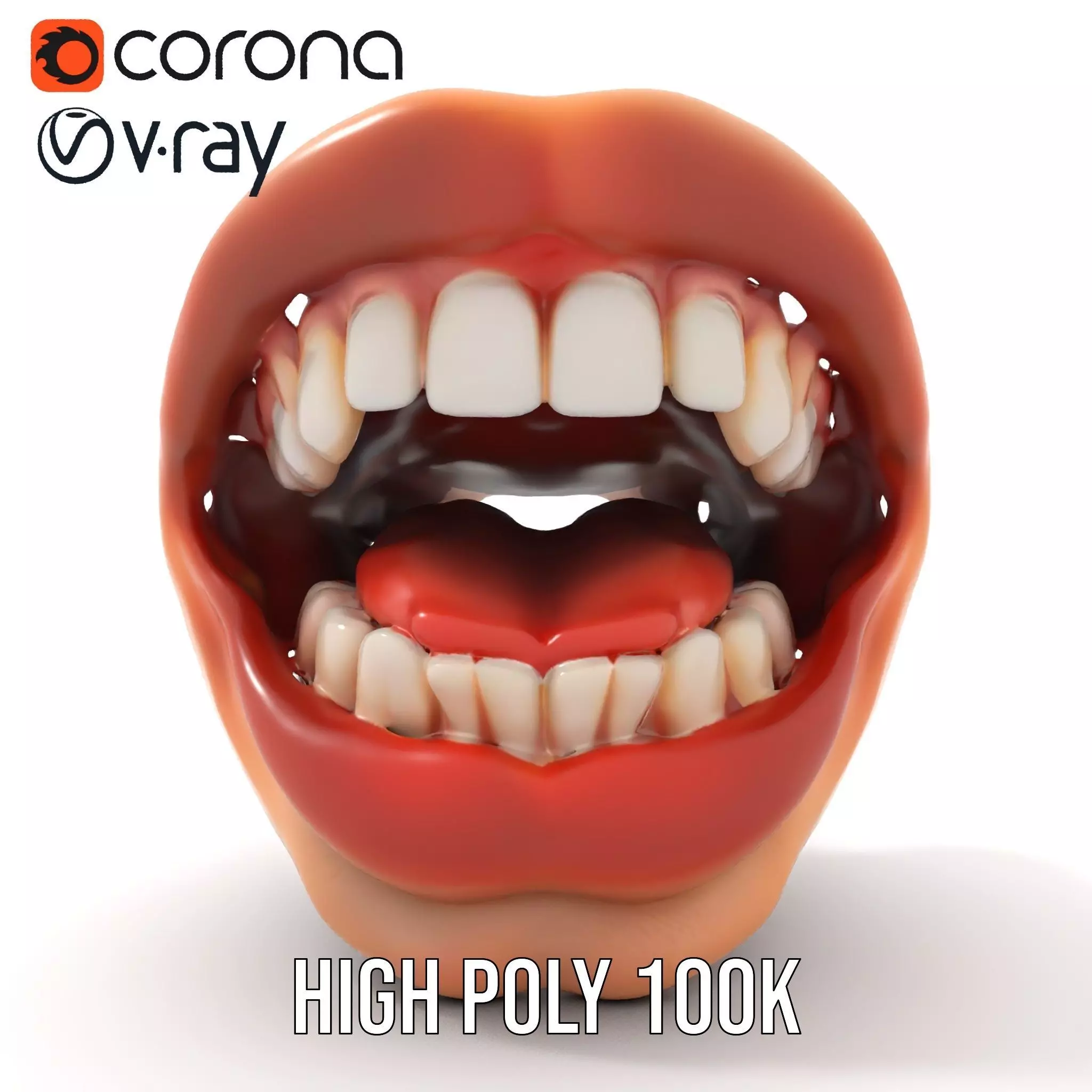Realistic Open Mouth model pack Low-poly 3D model_21