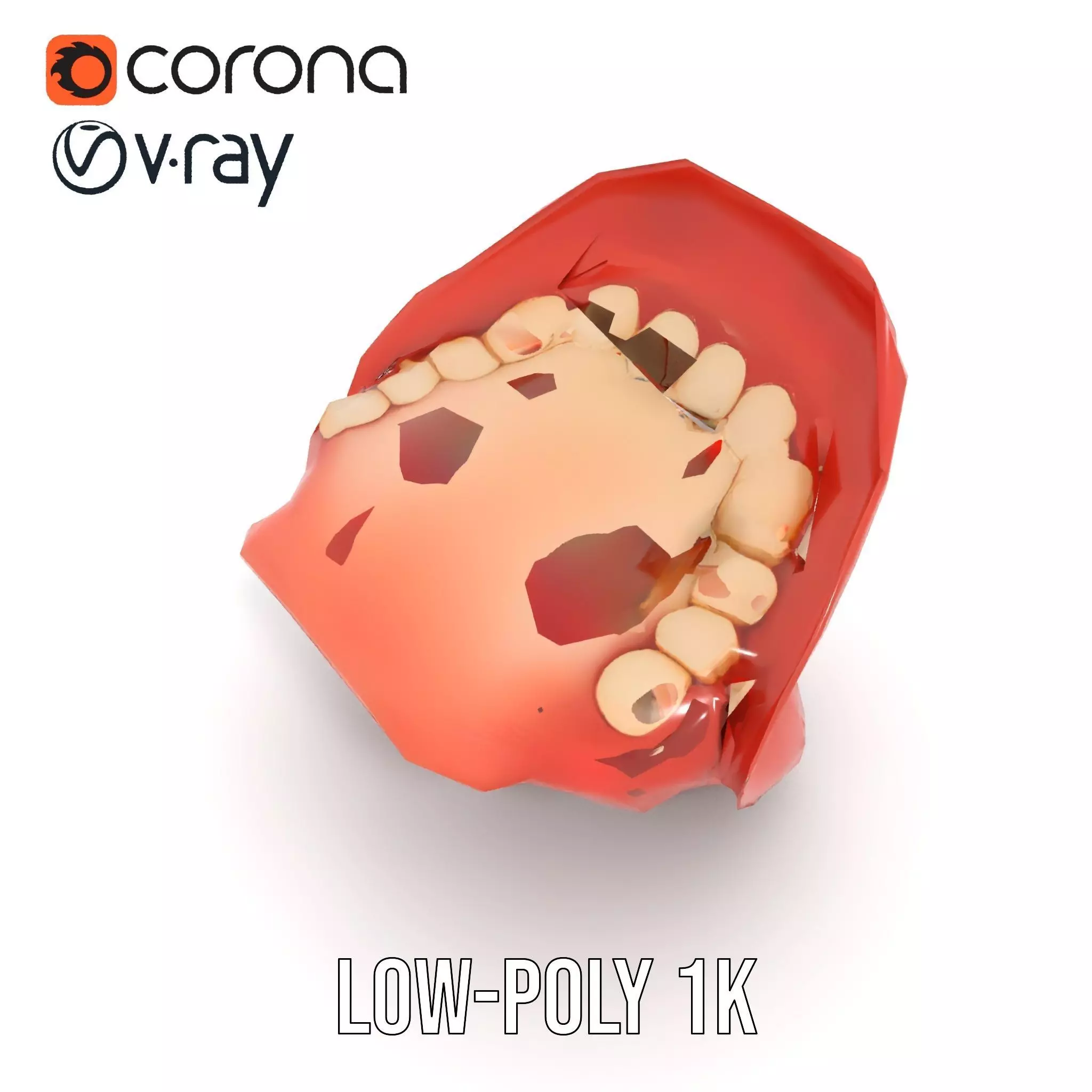 Realistic Human Mouth model pack Low-poly 3D model_12