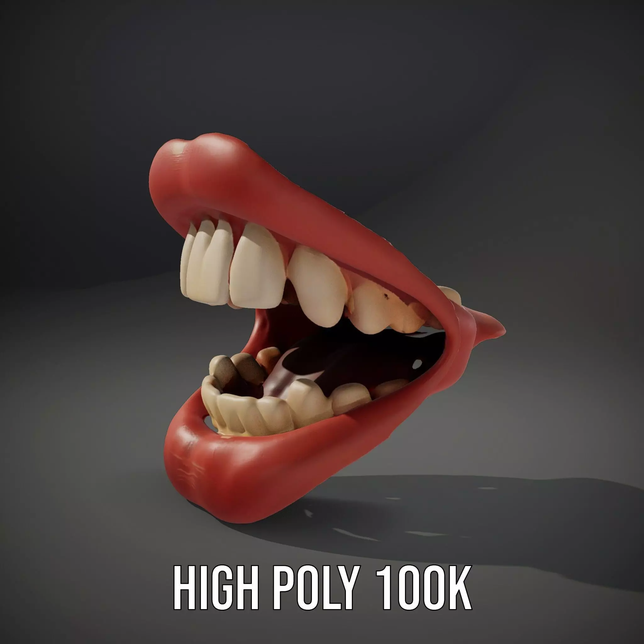 Realistic Human Mouth model pack Low-poly 3D model_16