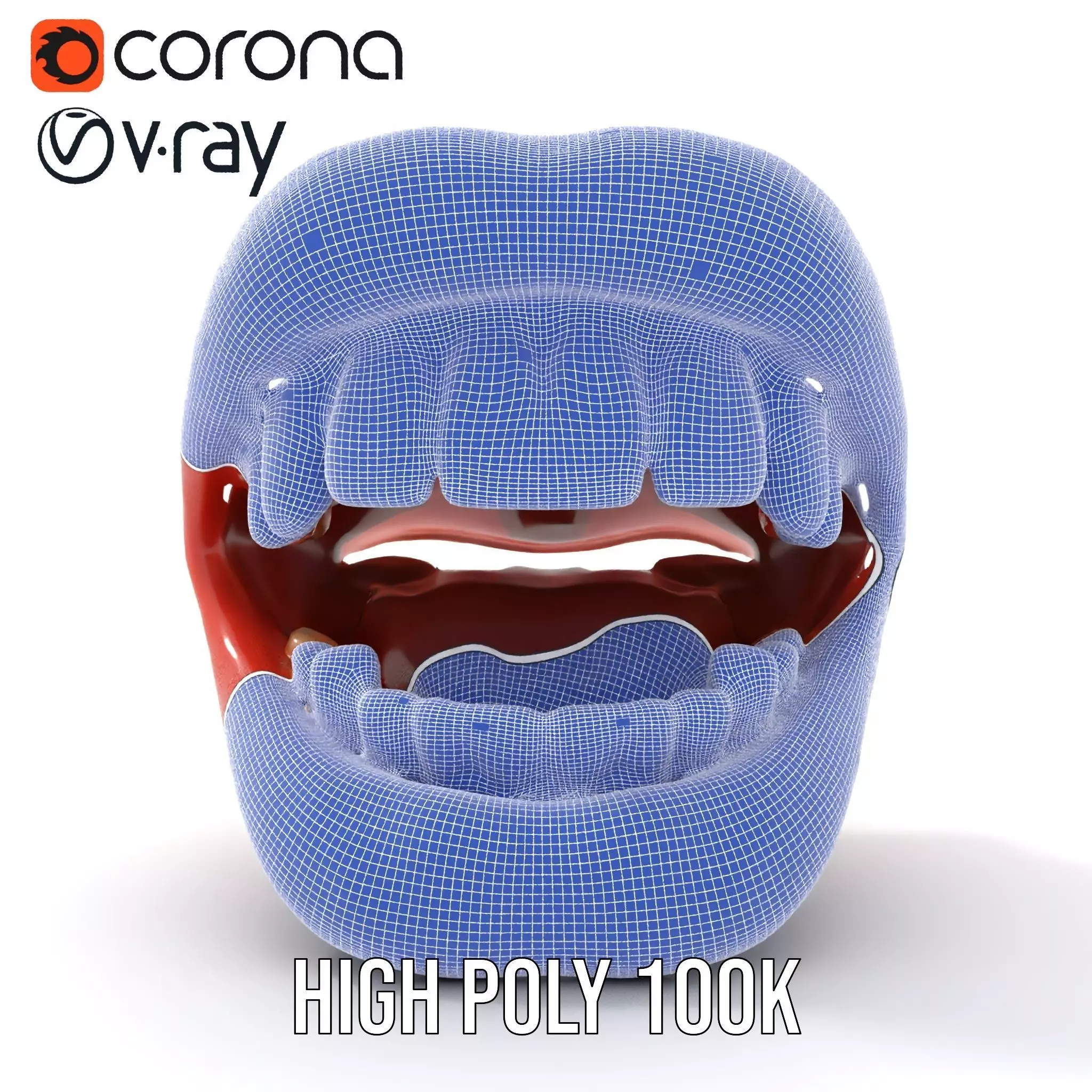 Realistic Human Mouth model pack Low-poly 3D model_34