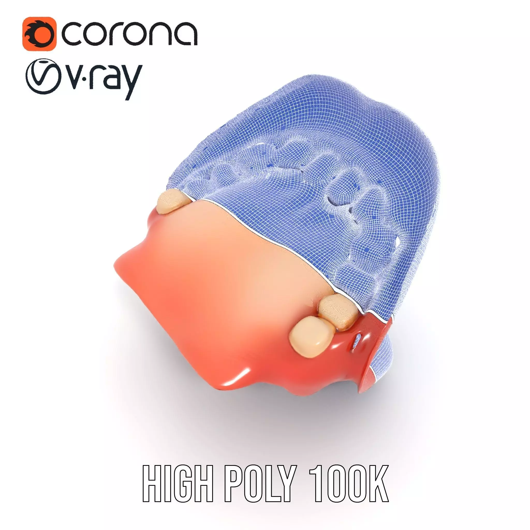 Realistic Human Mouth model pack Low-poly 3D model_33