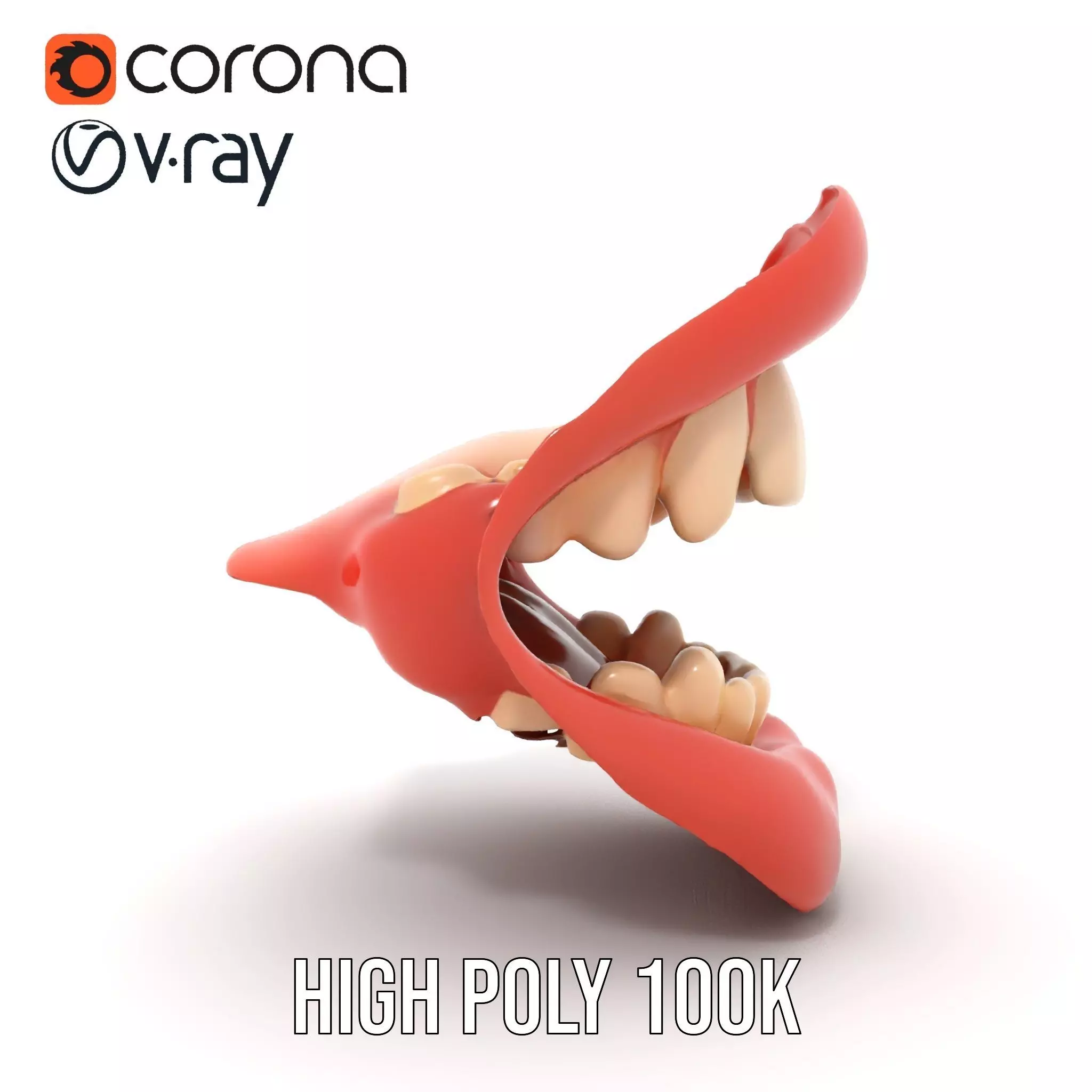 Realistic Human Mouth model pack Low-poly 3D model_29