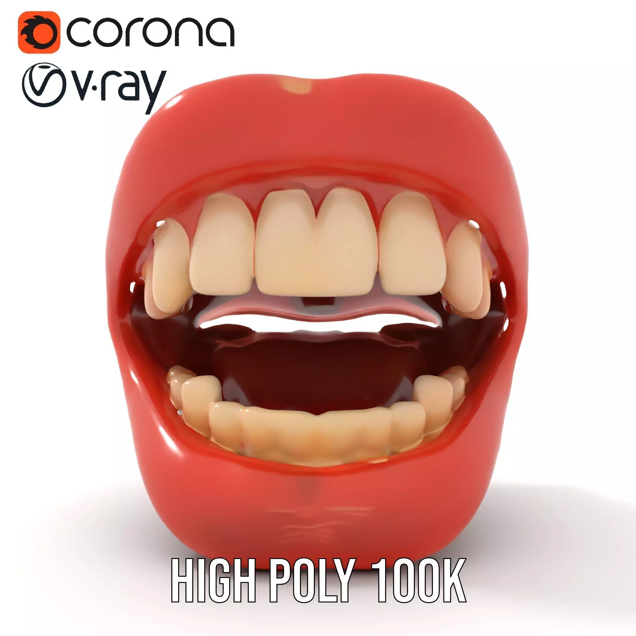 Realistic Human Mouth model pack Low-poly 3D model_32