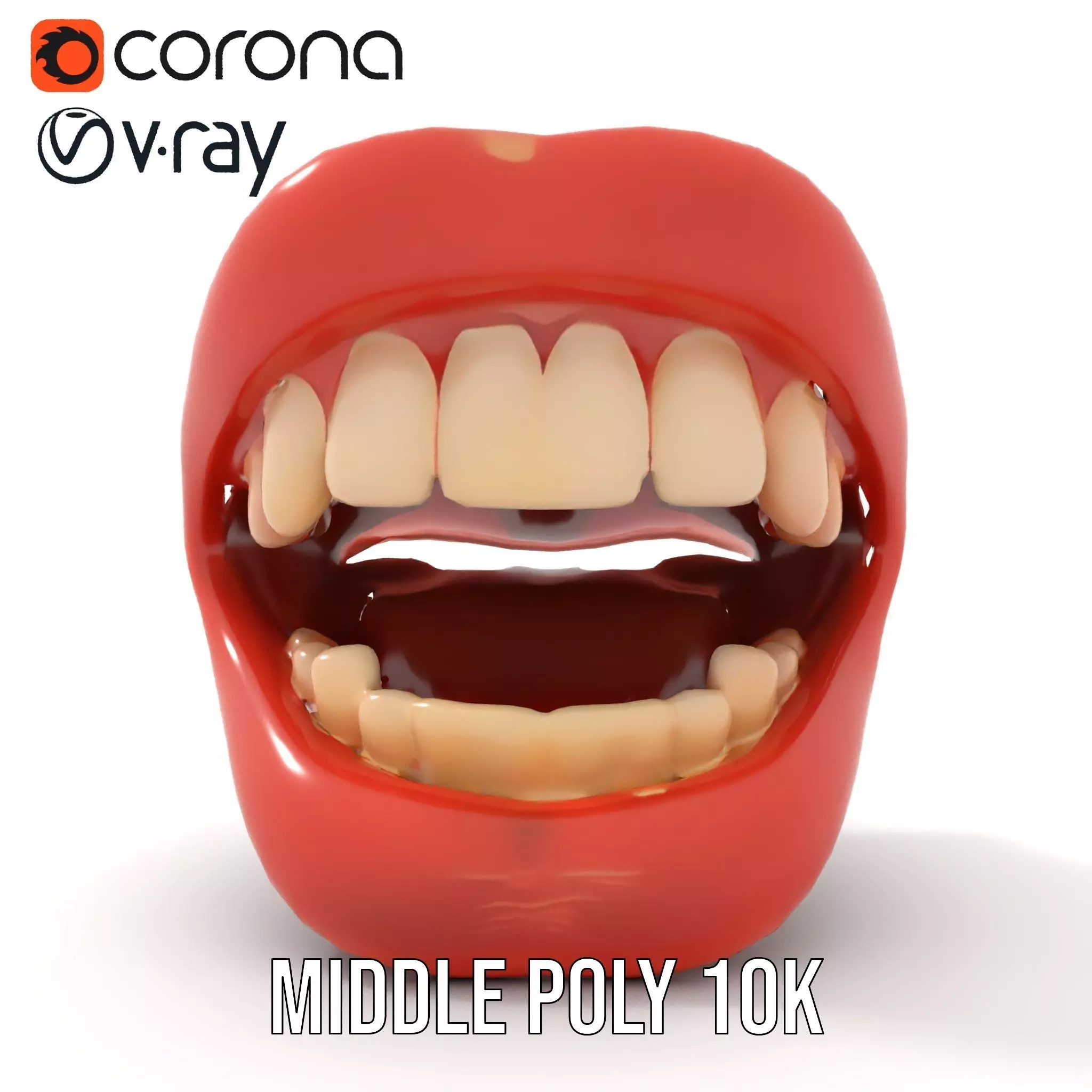 Realistic Human Mouth model pack Low-poly 3D model_6