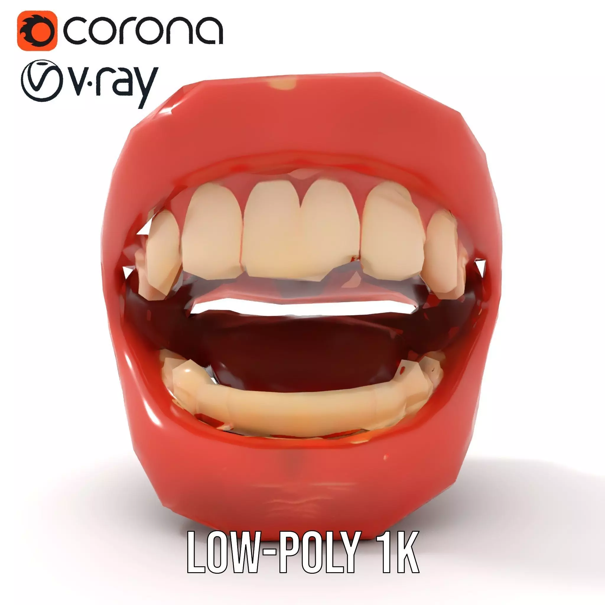 Realistic Human Mouth model pack Low-poly 3D model_9