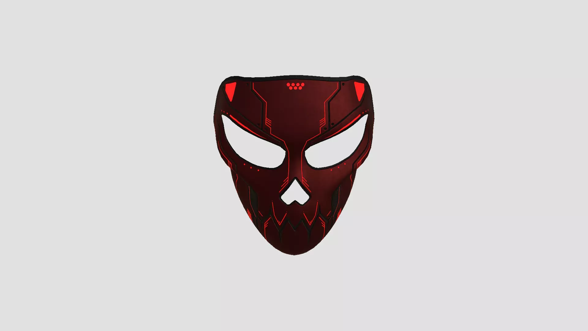 Scifi Skull Mask A04 - Fantasy Character Design Low-poly 3D model_4