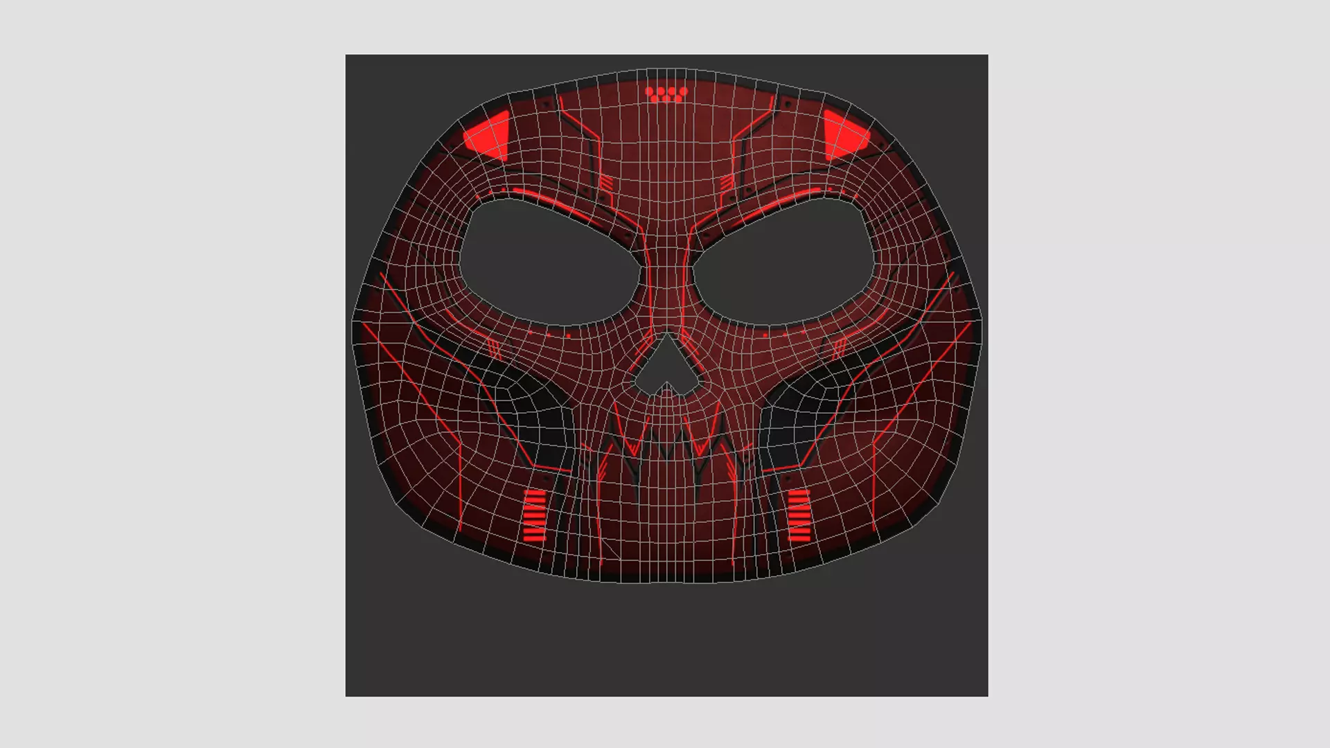 Scifi Skull Mask A04 - Fantasy Character Design Low-poly 3D model_5