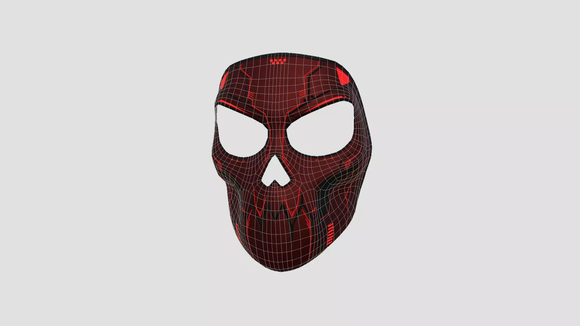 Scifi Skull Mask A04 - Fantasy Character Design Low-poly 3D model_6