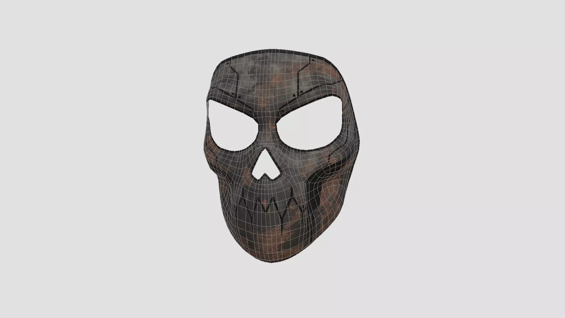 Scifi Skull Mask A03 - Fantasy Character Design Low-poly 3D model_6