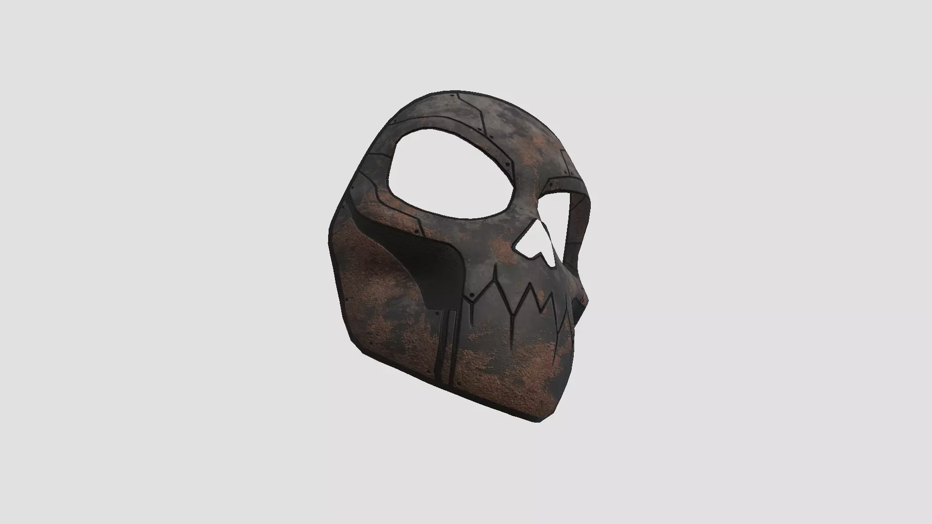 Scifi Skull Mask A03 - Fantasy Character Design Low-poly 3D model_3