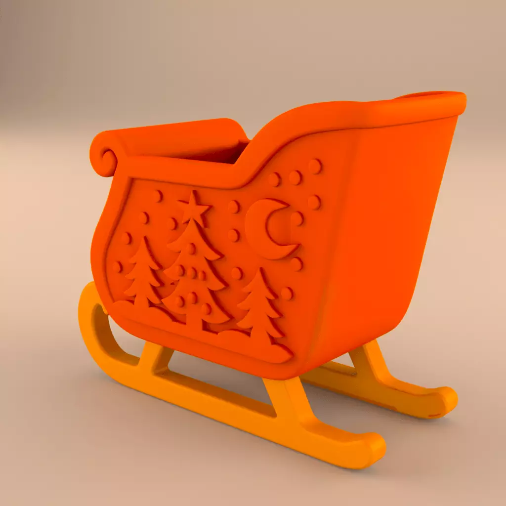 Christmas Sleigh Planter 3D Print STL 3D print model_2