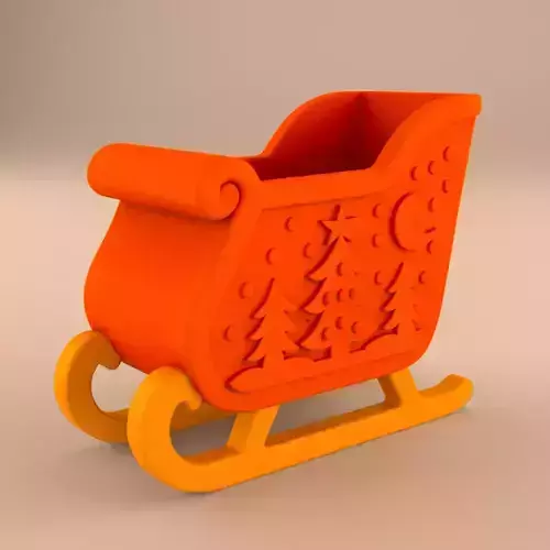 Christmas Sleigh Planter 3D Print STL 3D print model Christmas Sleigh Planter 3D Print STL 3D print model