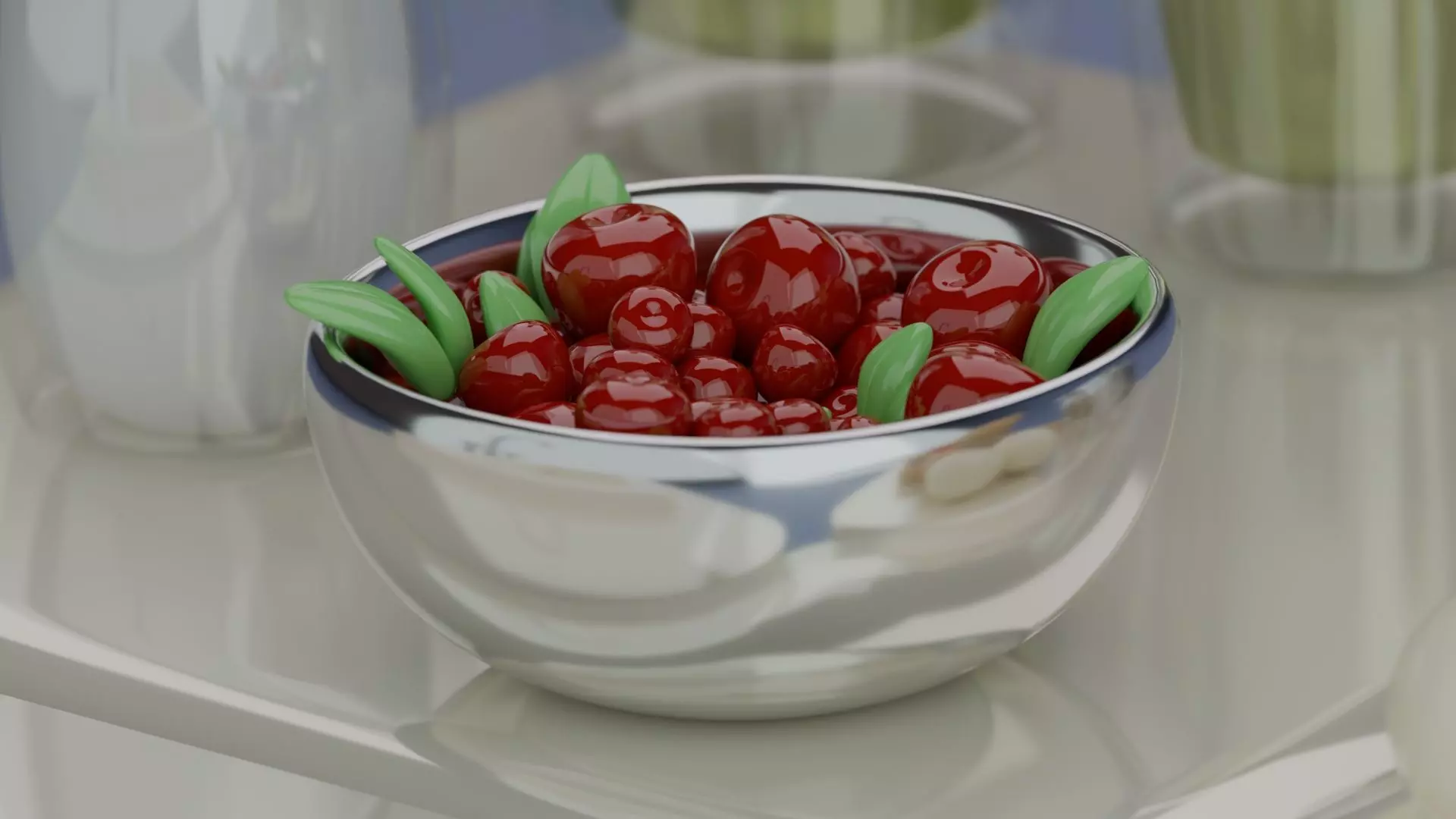 Kitchen Cabinet and Accessories Props Set Low-poly 3D model_4