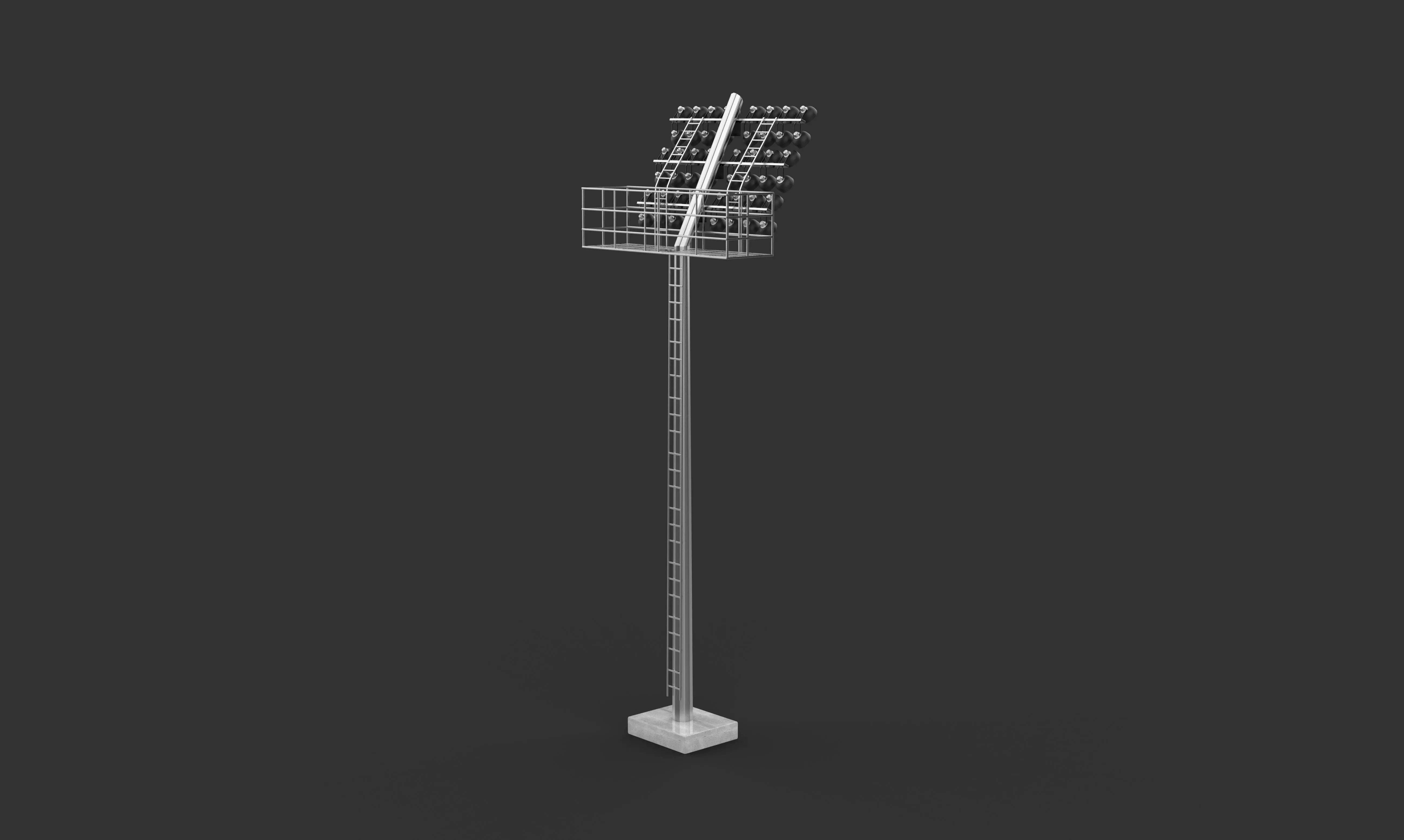 Rounded Stadium light 3D model_4