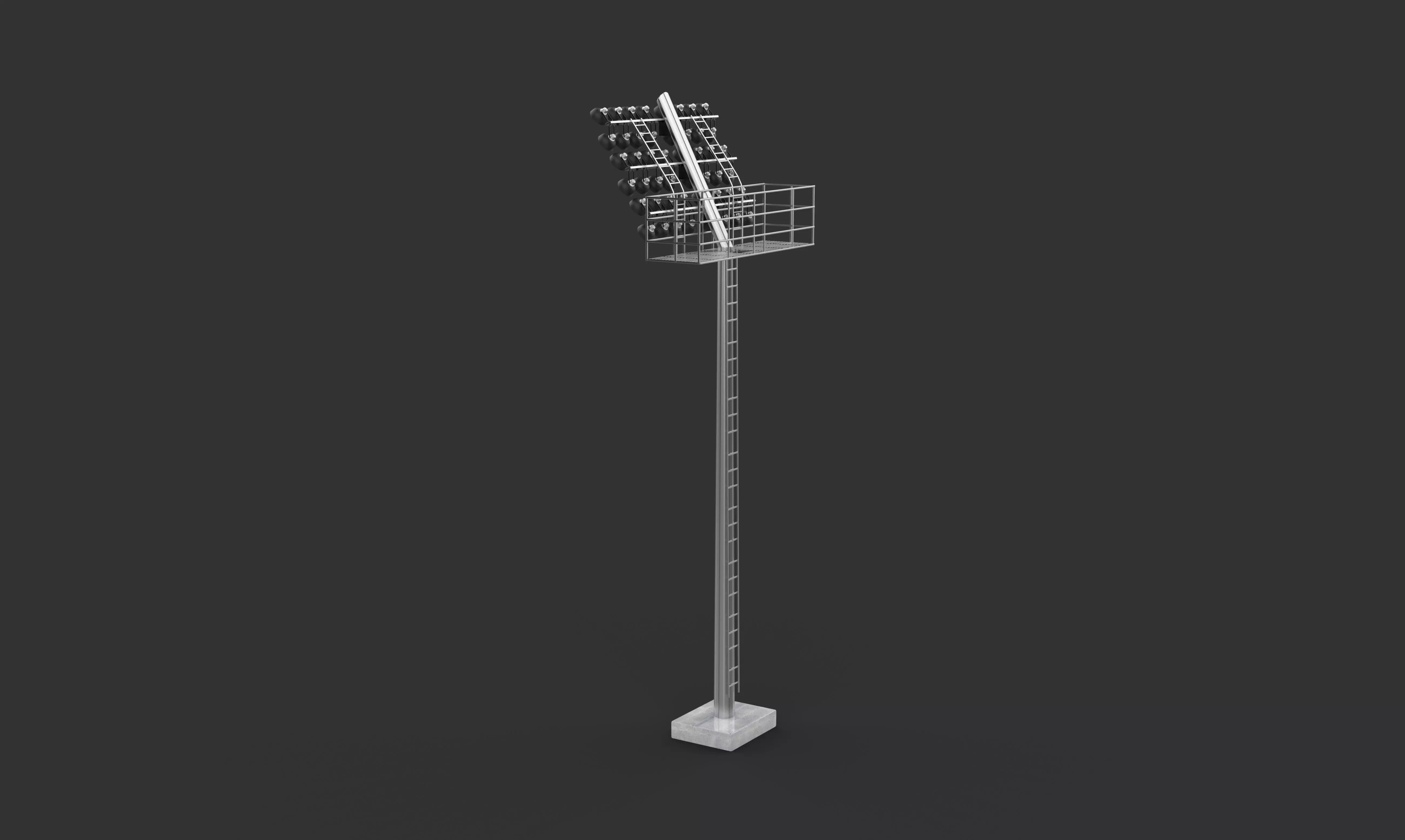 Rounded Stadium light 3D model_13