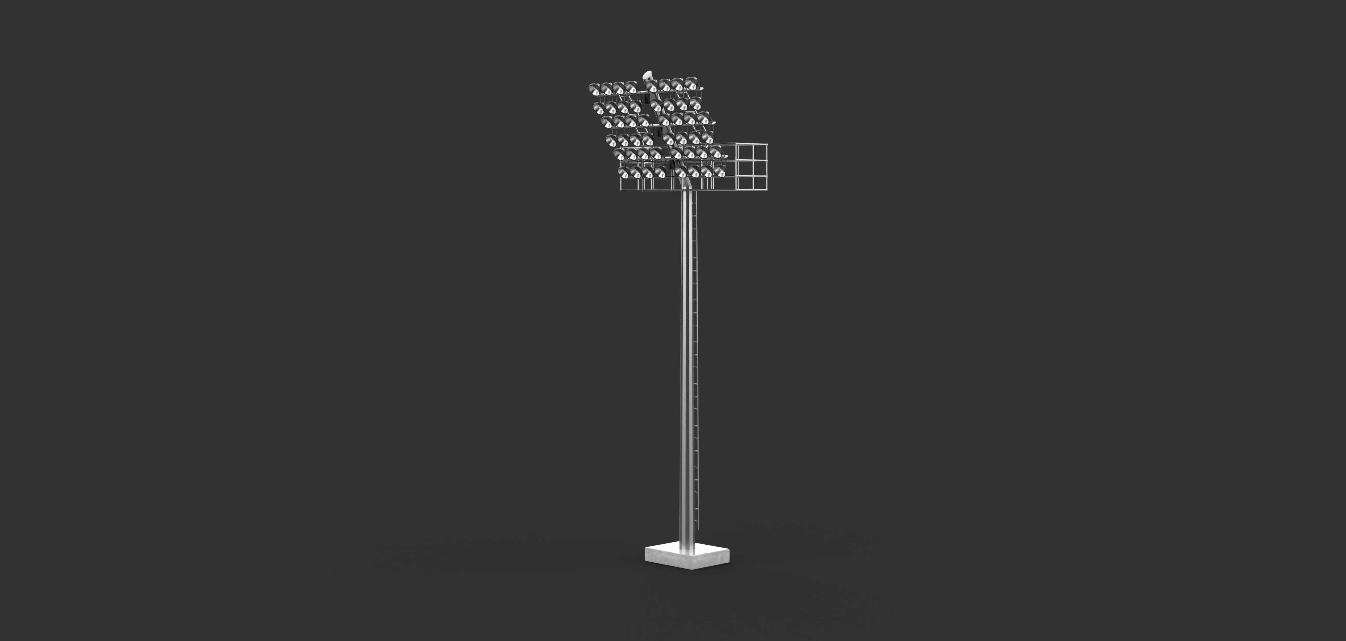 Rounded Stadium light 3D model_2