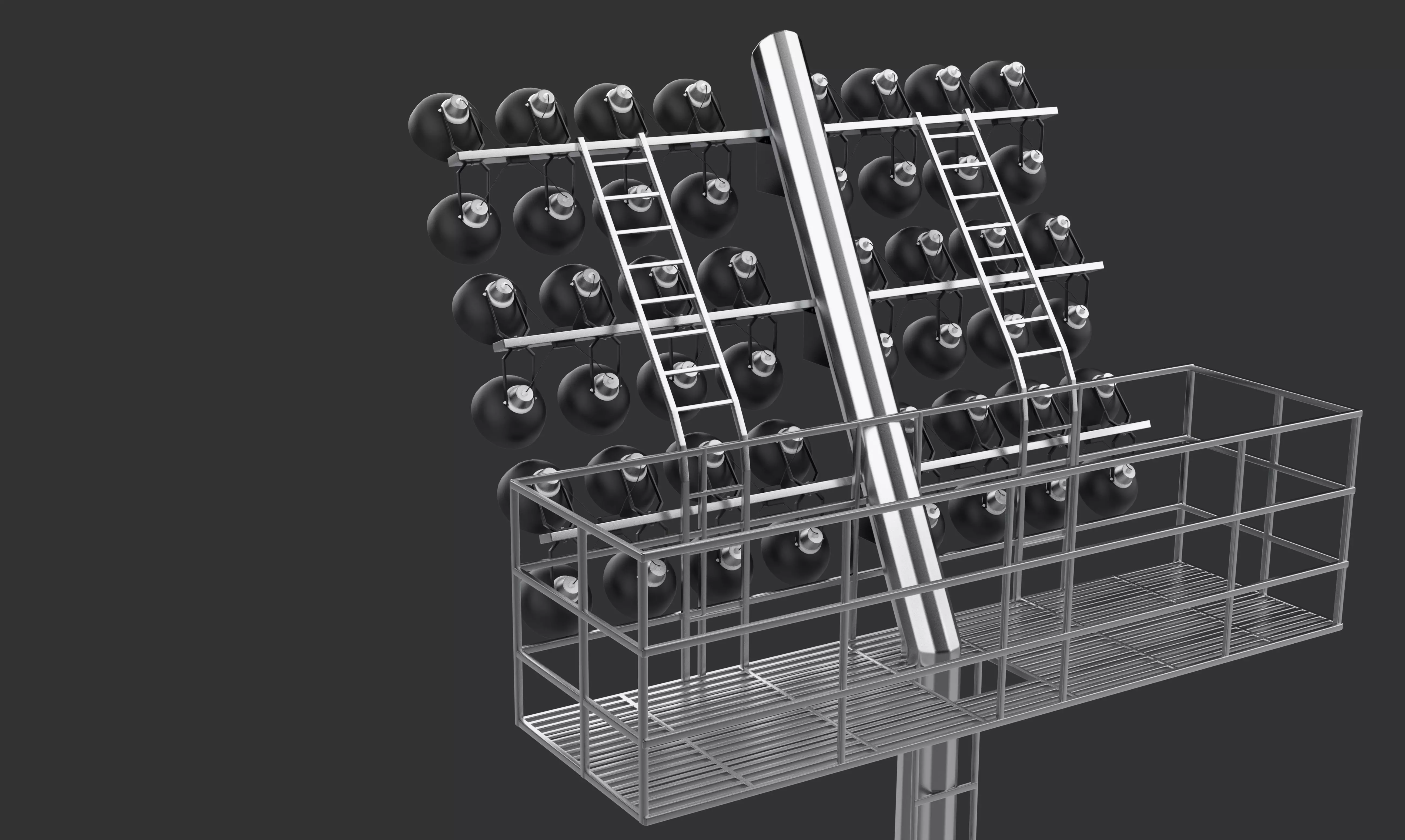 Rounded Stadium light 3D model_16