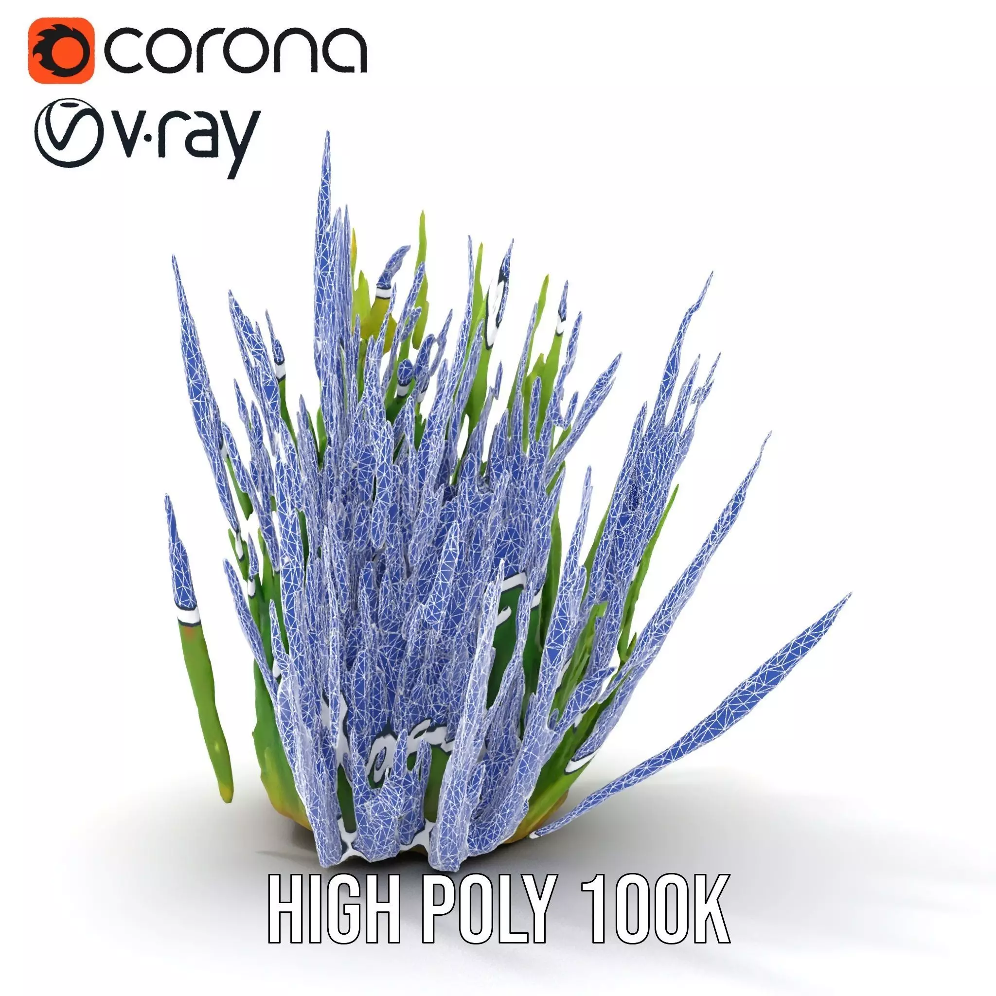 Vibrant Grass Cluster model pack Low-poly 3D model_30